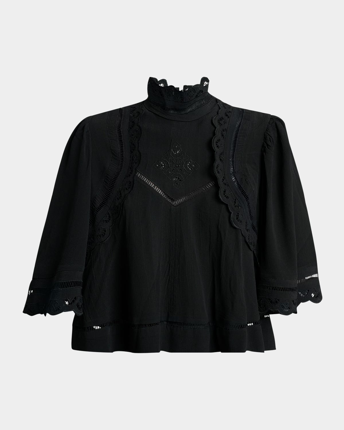 Isabel Marant Frany Embroidered Crop Blouse