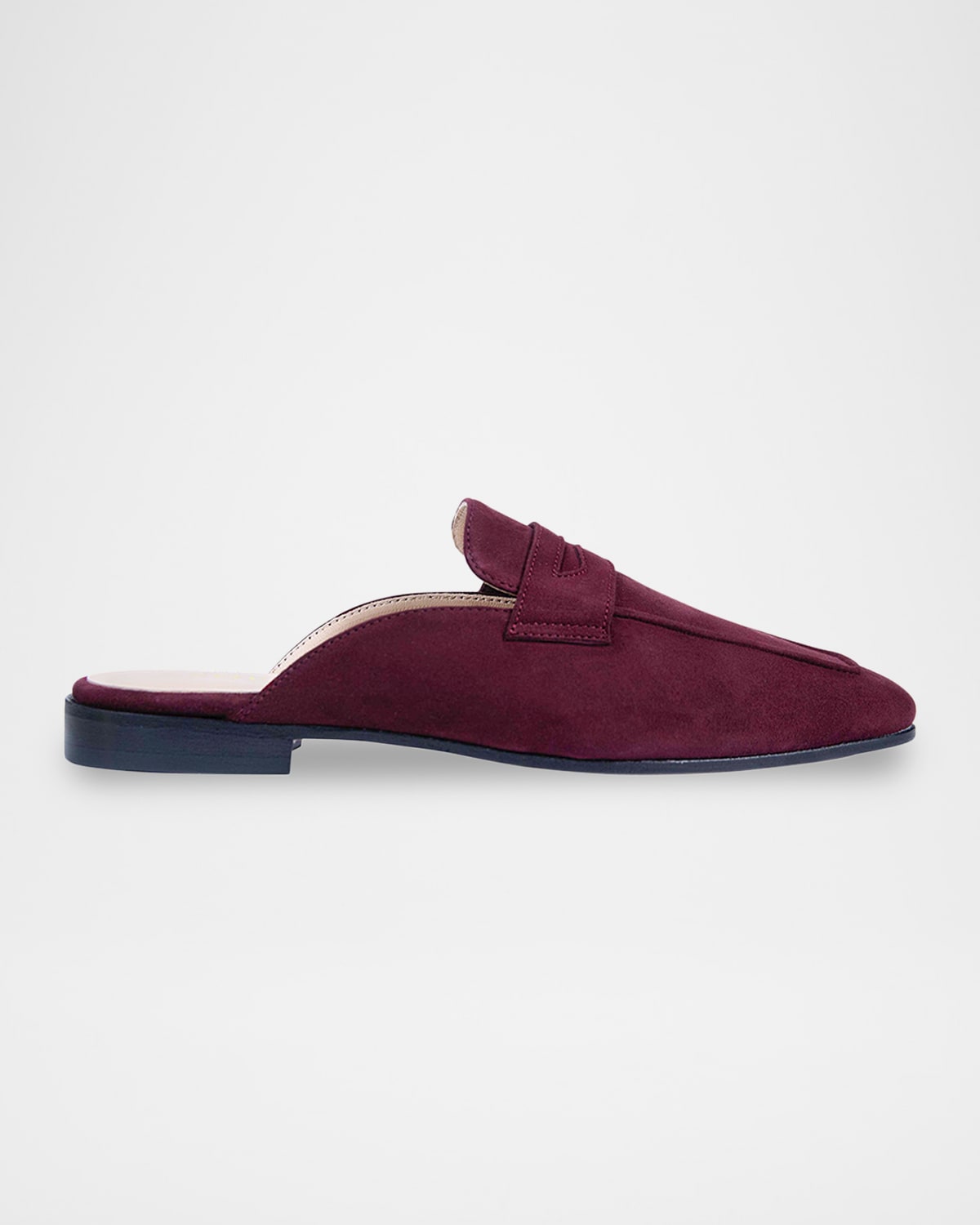 Sophique Riviera Suede Loafer Mules In Burgundy