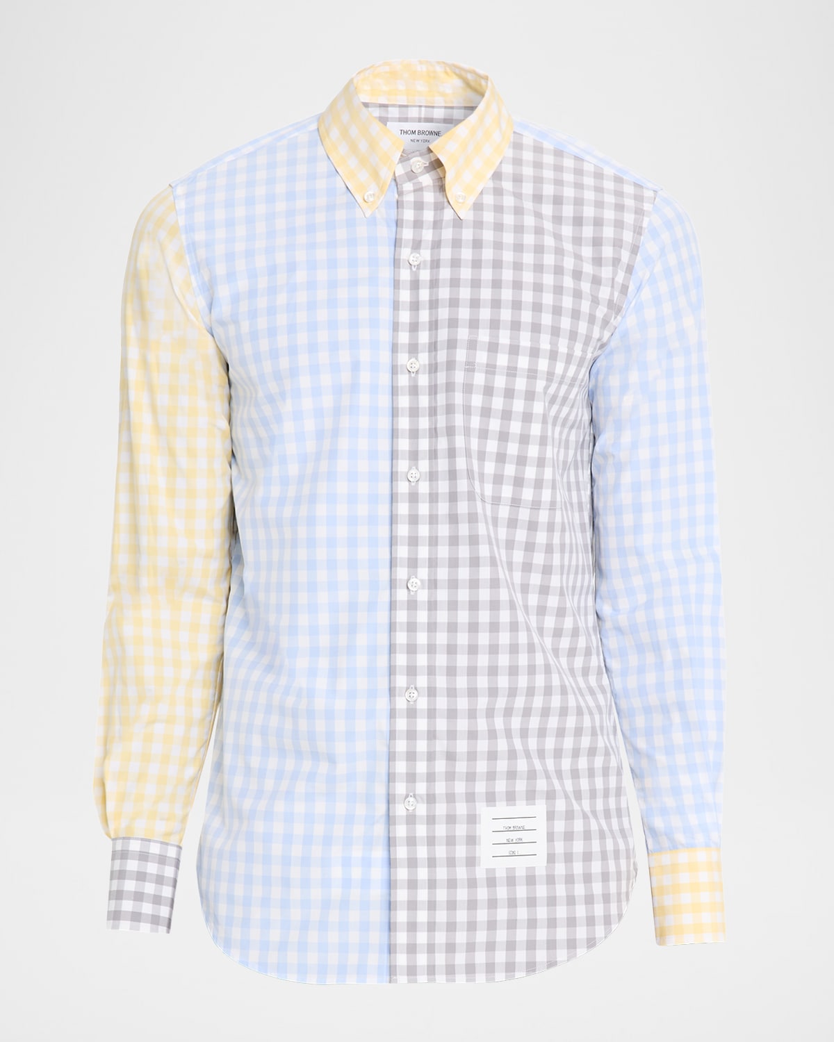 Thom Browne Funmix Button-down Collar Gingham Cotton-poplin Shirt In Multi