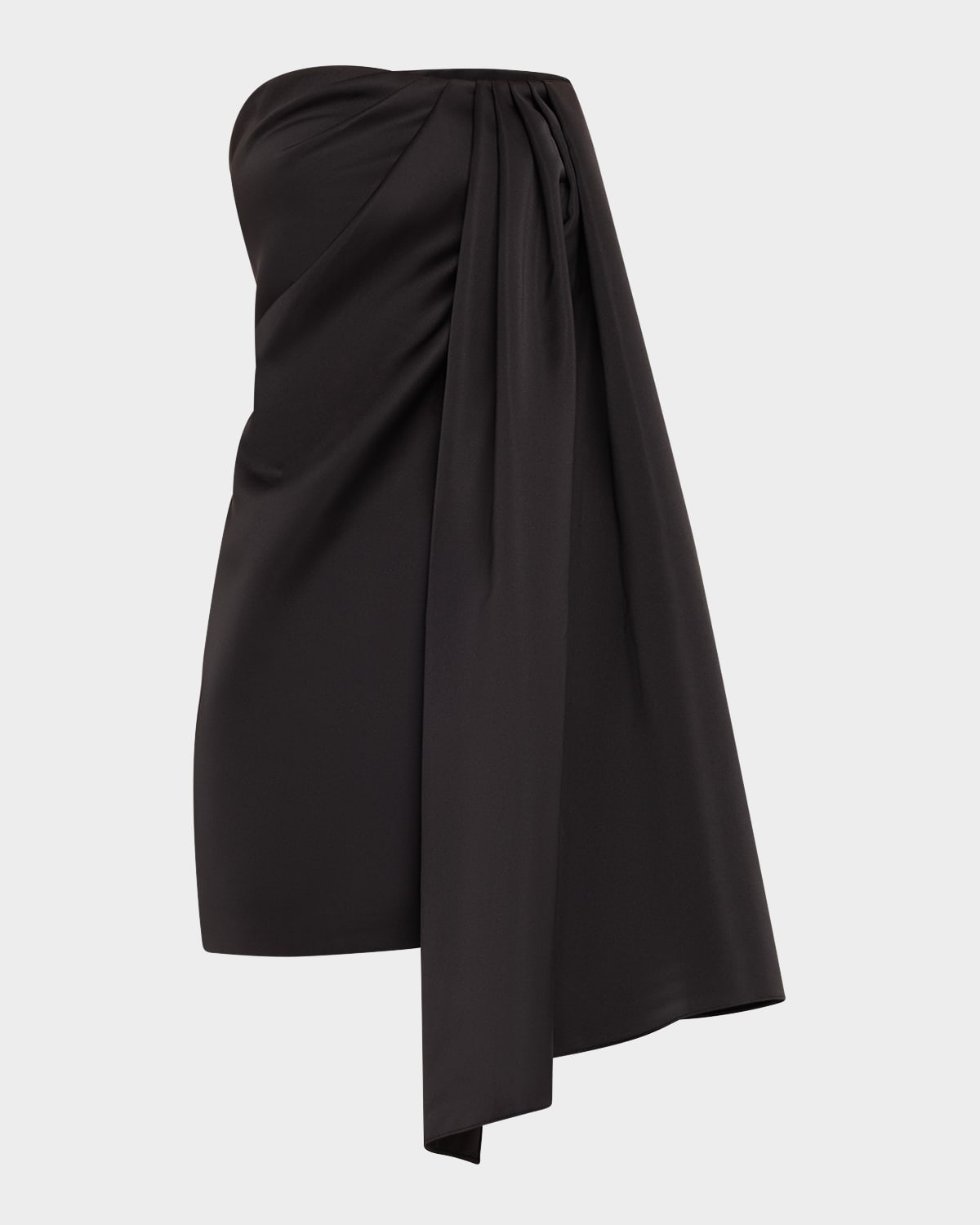 Isla Draped Heavy Satin Mini Dress