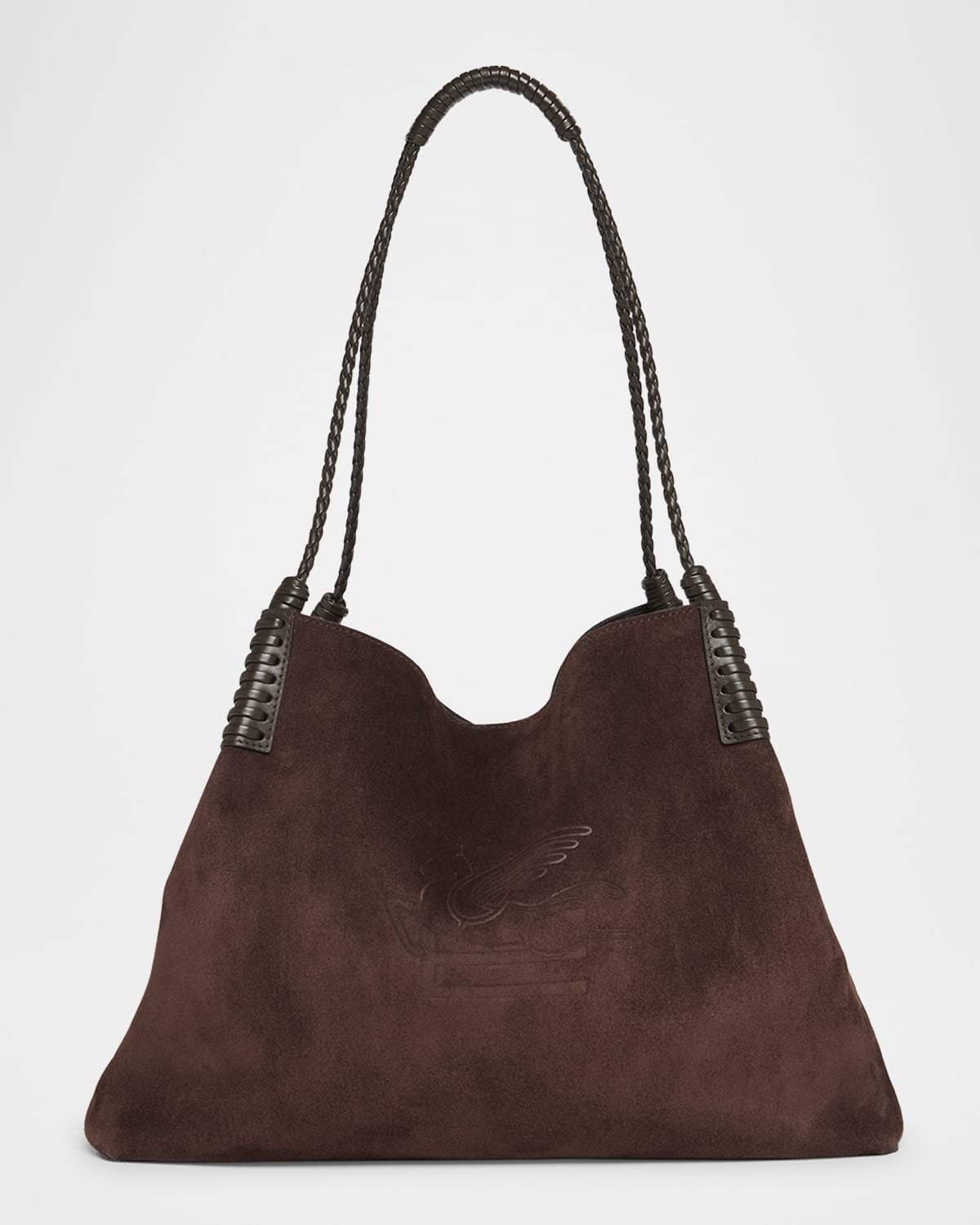 Etro Libra Medium Suede Shopper Tote Bag