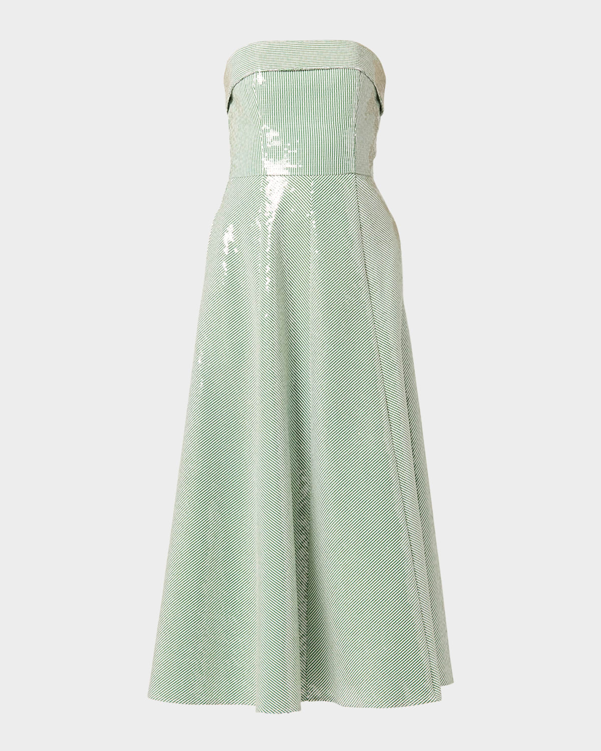 Kirara Strapless Striped Sequin Midi Dress
