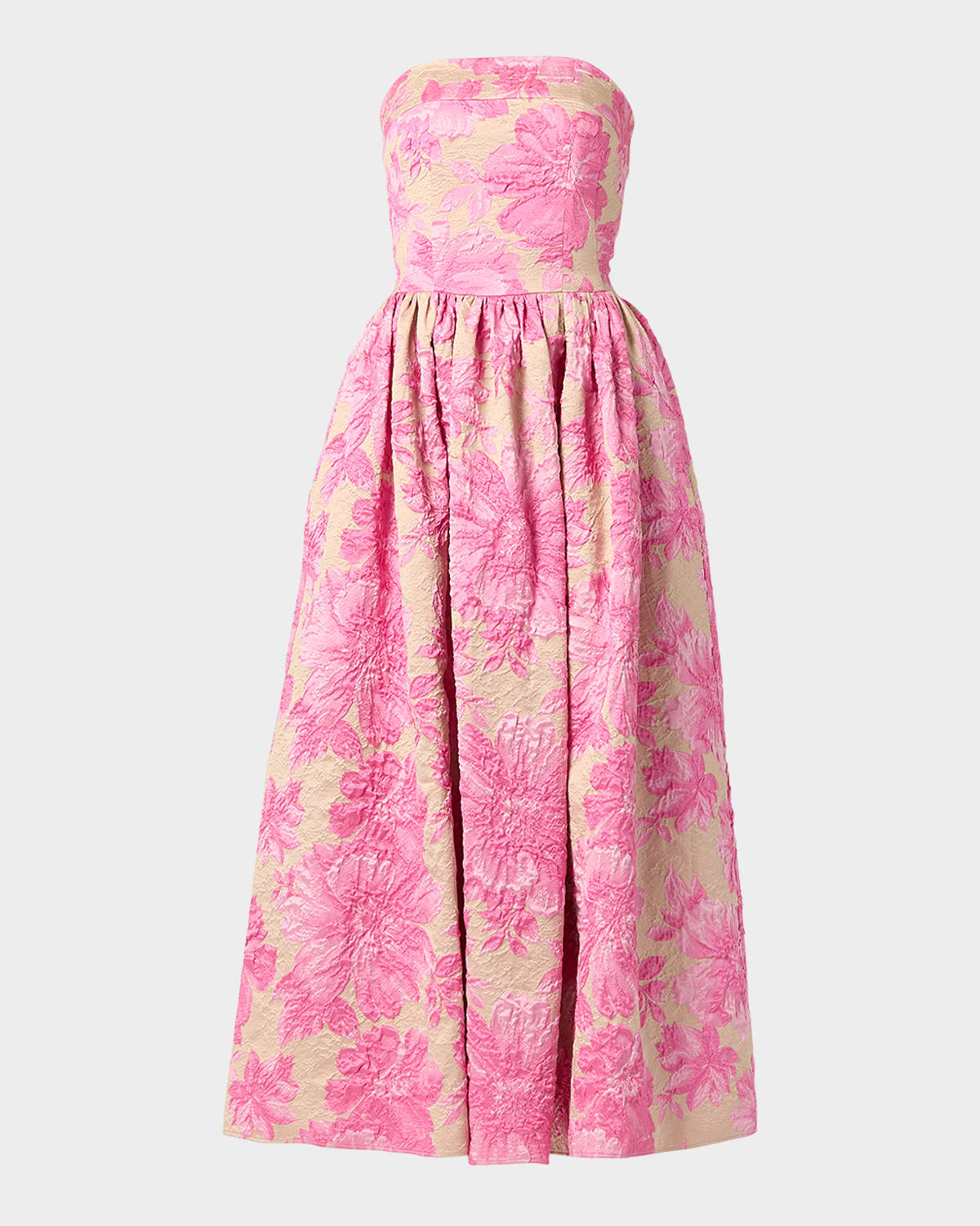 Shoshanna Dana Strapless Floral Jacquard Maxi Dress