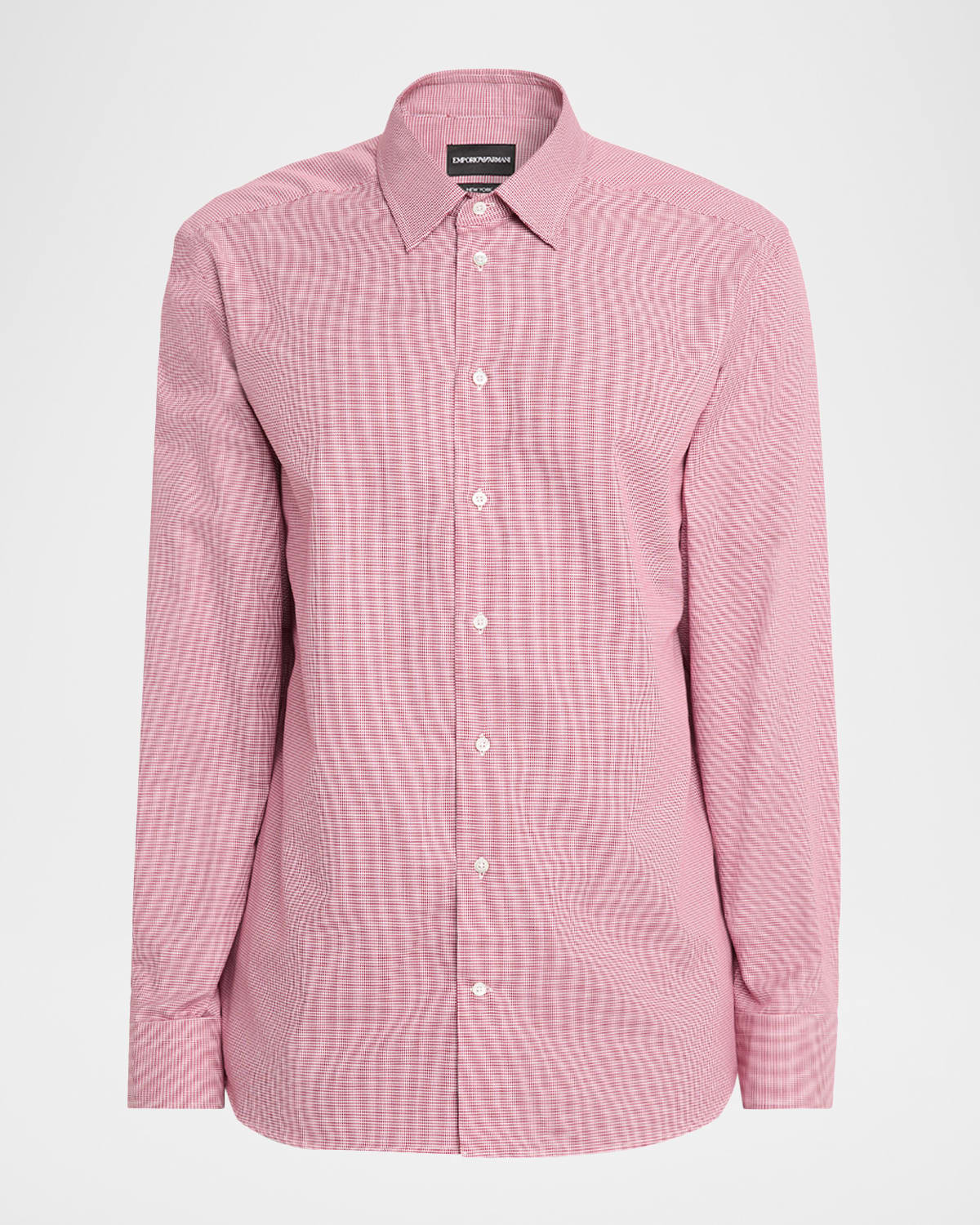 Emporio Armani Men's Cotton Micro-houndstooth Classic Fit Sport Shirt In Pink