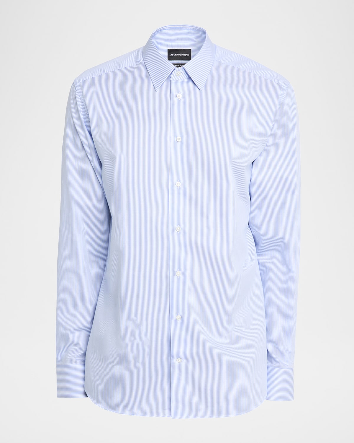 Emporio Armani Men's Cotton Micro-pinstripe Classic Fit Sport Shirt In Blue