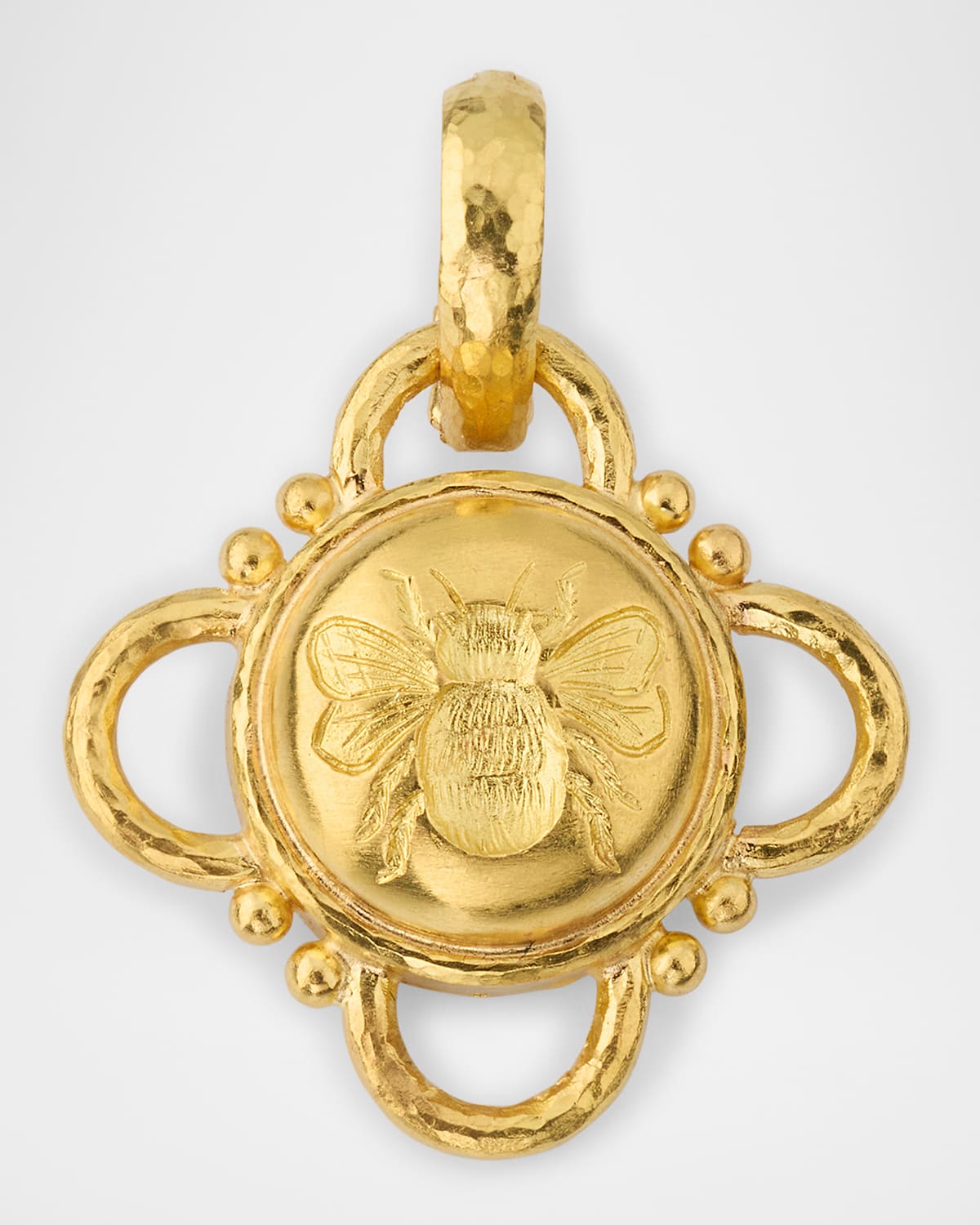 19K Yellow Gold Gold 16mm Round Fat Bee Pendant
