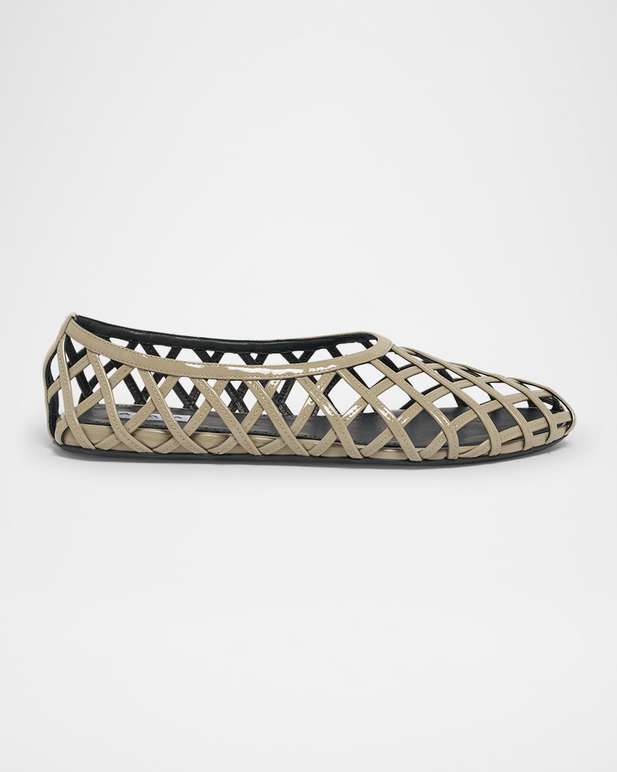 Cage Patent Leather Ballerina Flats