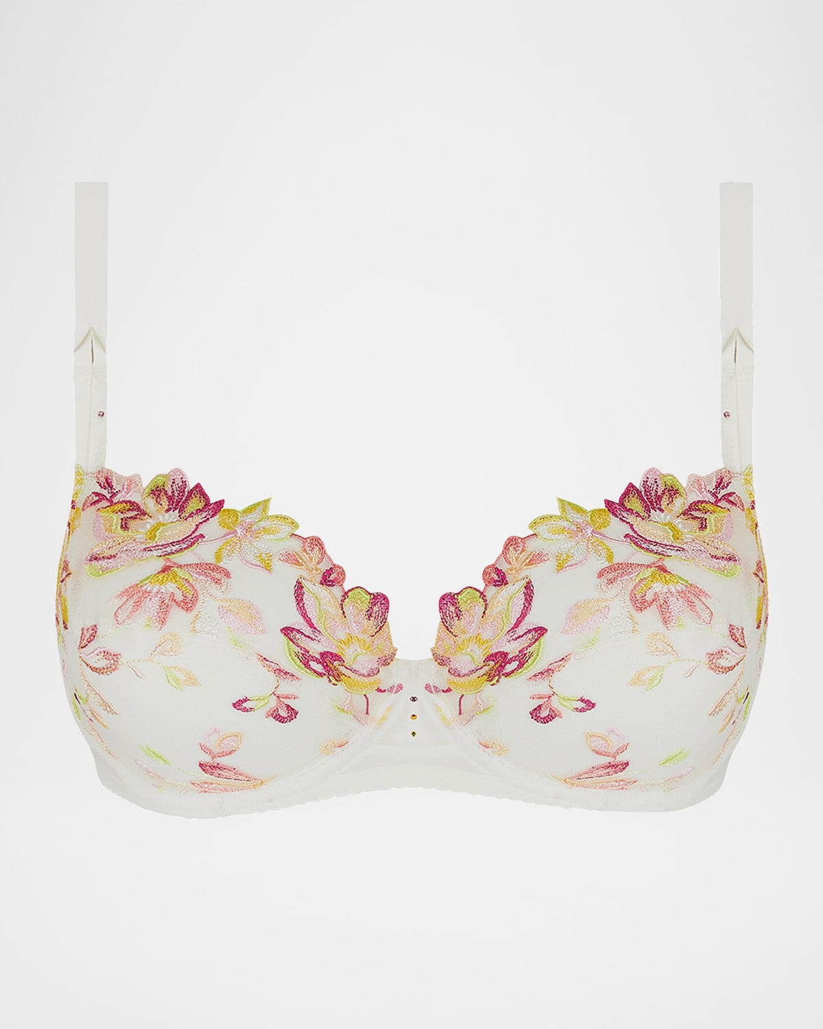 Lise Charmel Folie D'ete Floral-embroidered Tulle Demi Bra In Multi