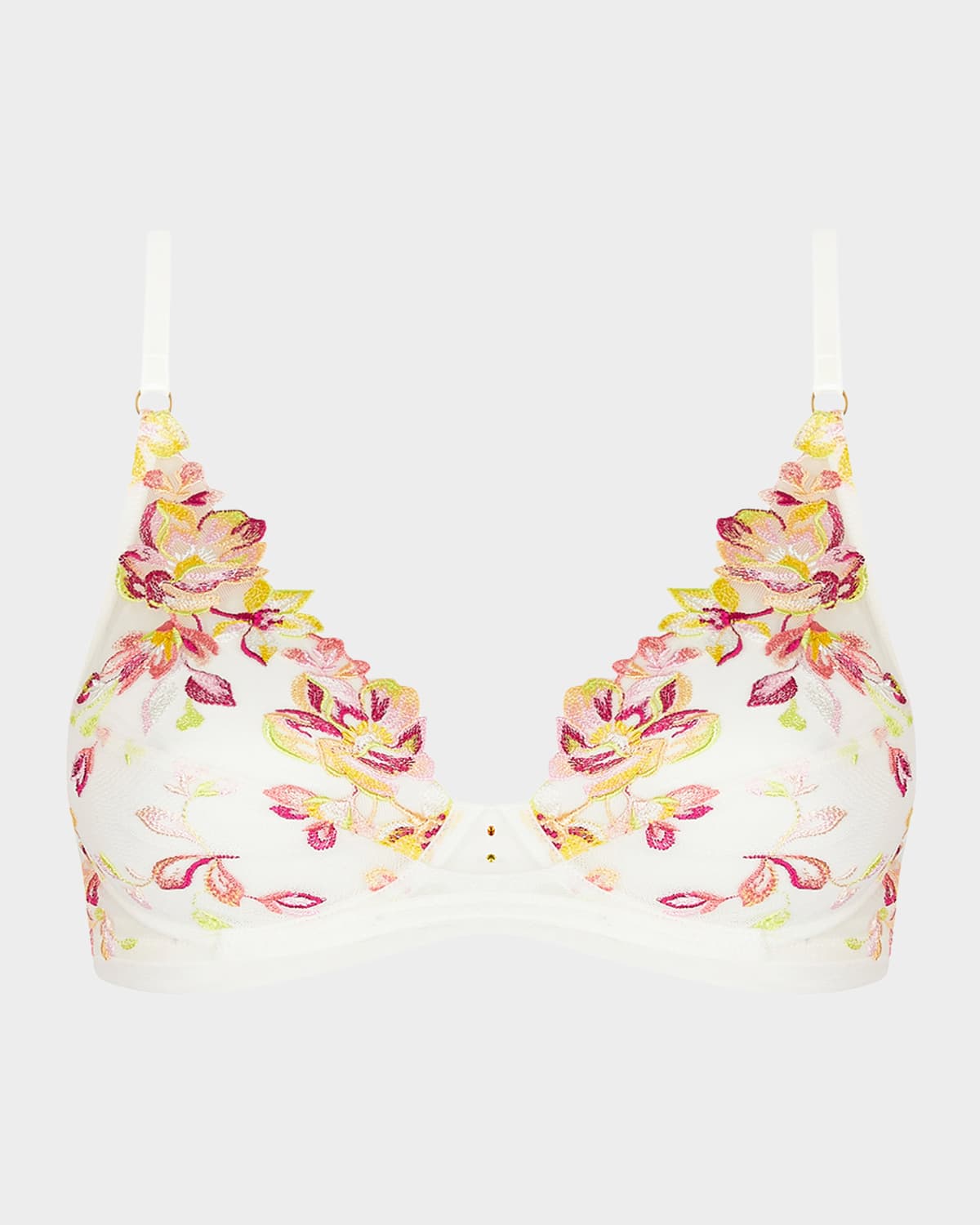 Lise Charmel Folie D'ete Floral-embroidered Tulle Triangle Bra In Multi