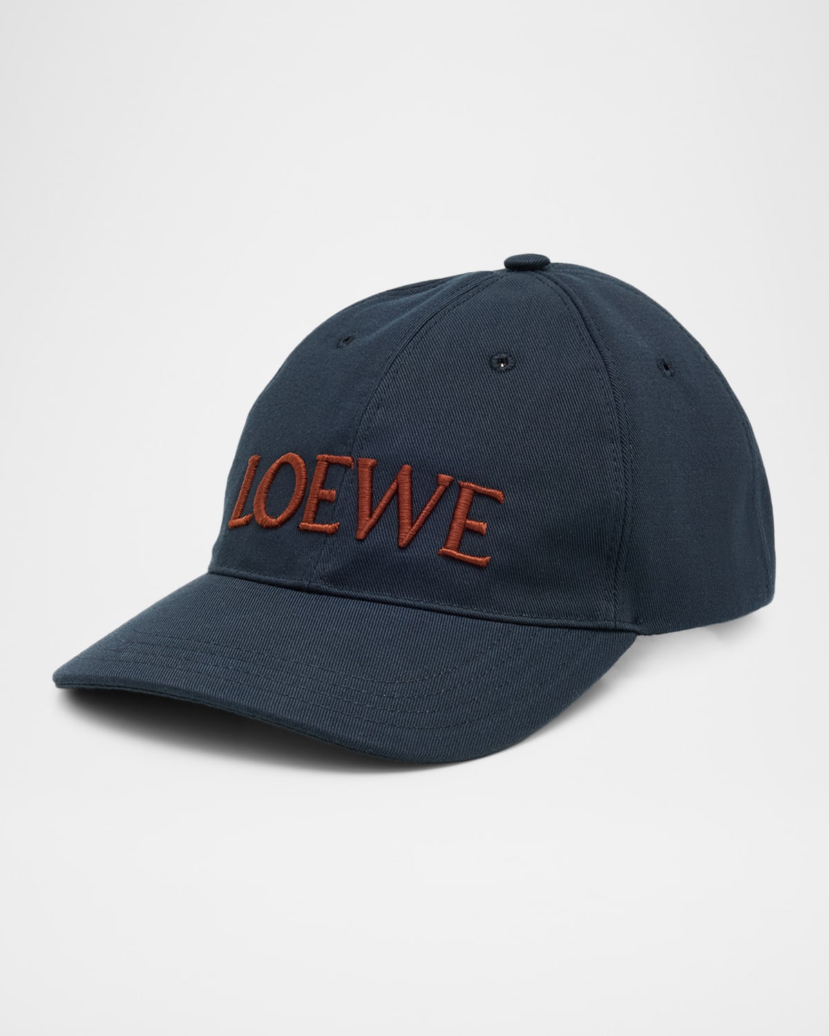 Loewe Embroidered Canvas Cap In Blue