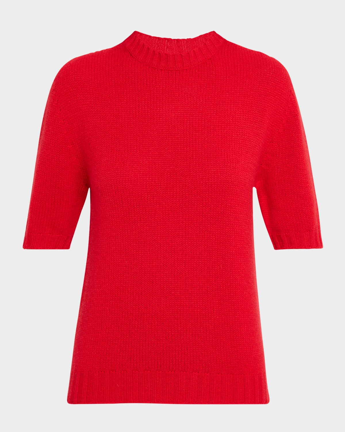 FABIANA FILIPPI Elbow-Sleeve Crewneck Cashmere Sweater