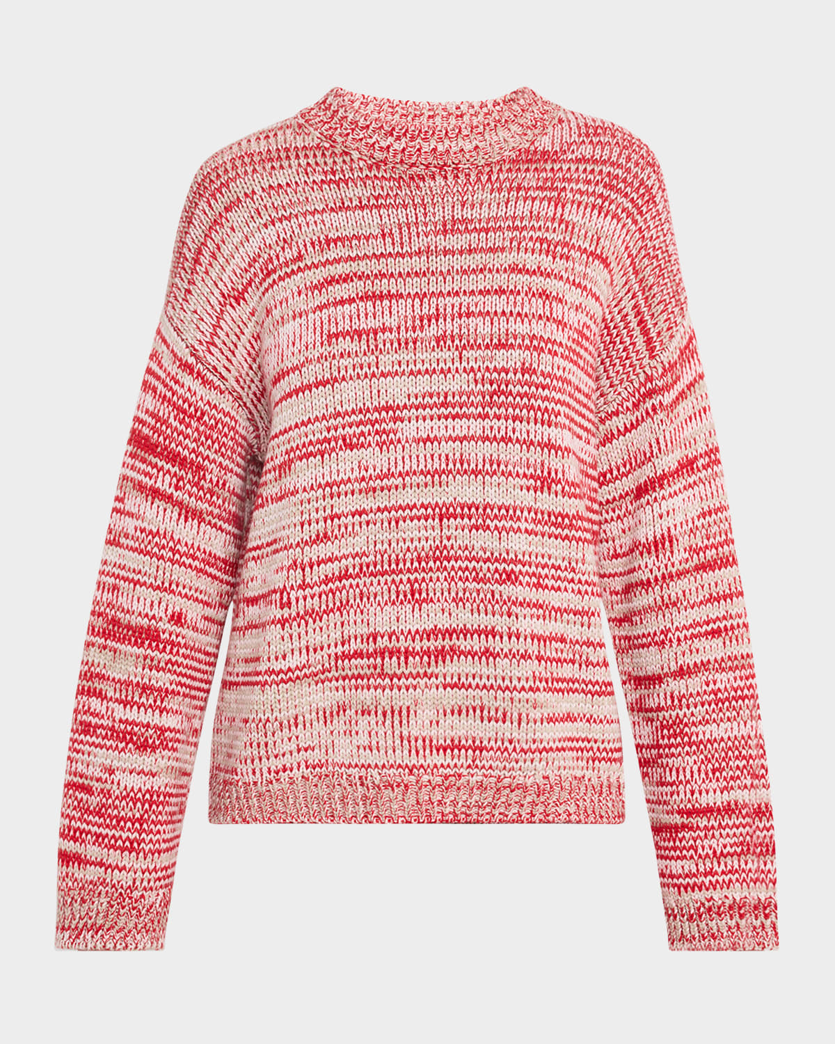 Fabiana Filippi Oversized Crewneck Wool-bend Sweater In Pink