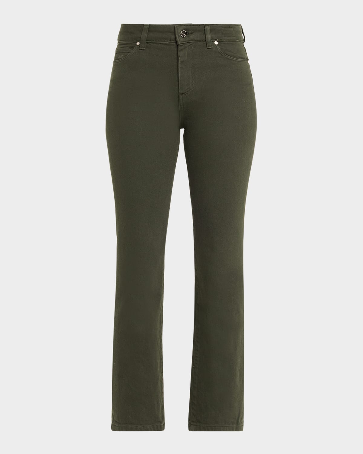Kiton Cropped Straight-leg Green Jeans