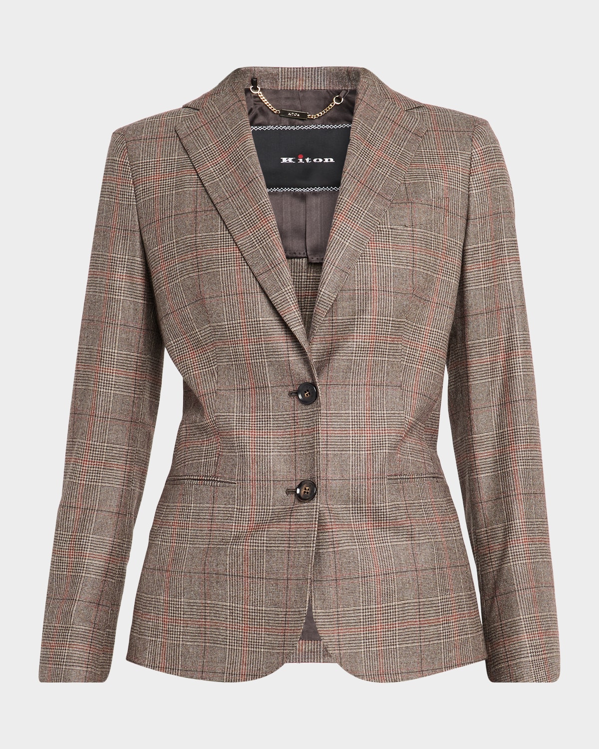 Kiton Jacket In Brown