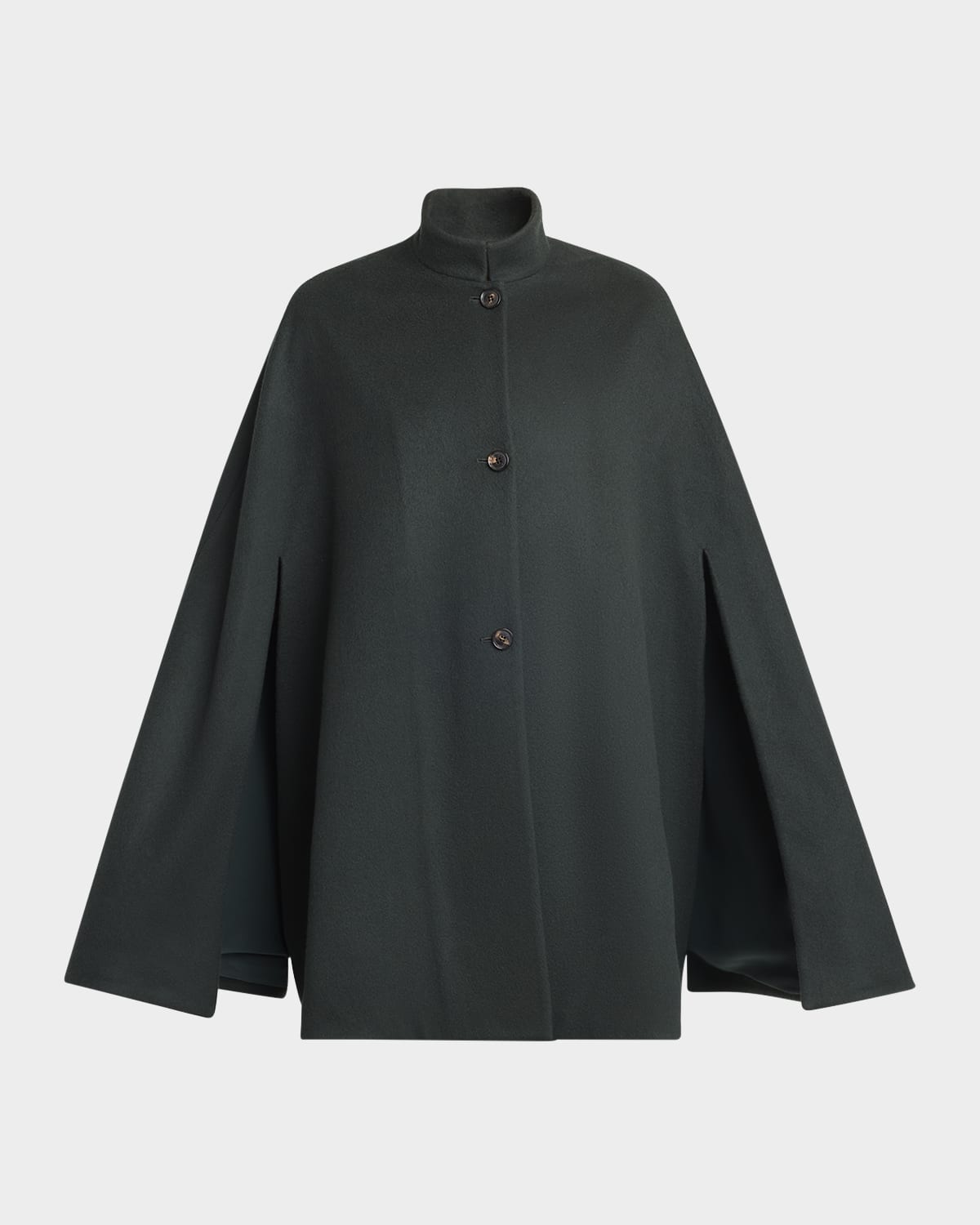 Kiton Cashmere Button-front Cape In Green