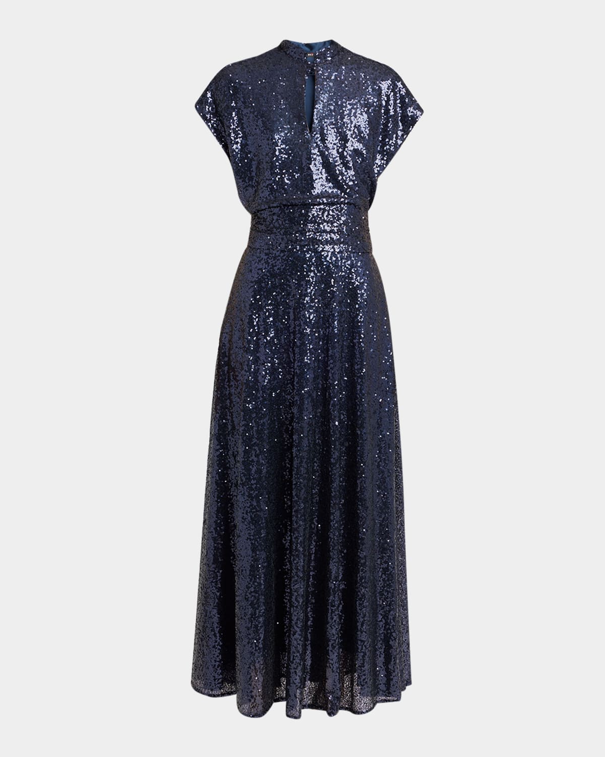 Kiton Sequined Silk-blend Dress In Blue
