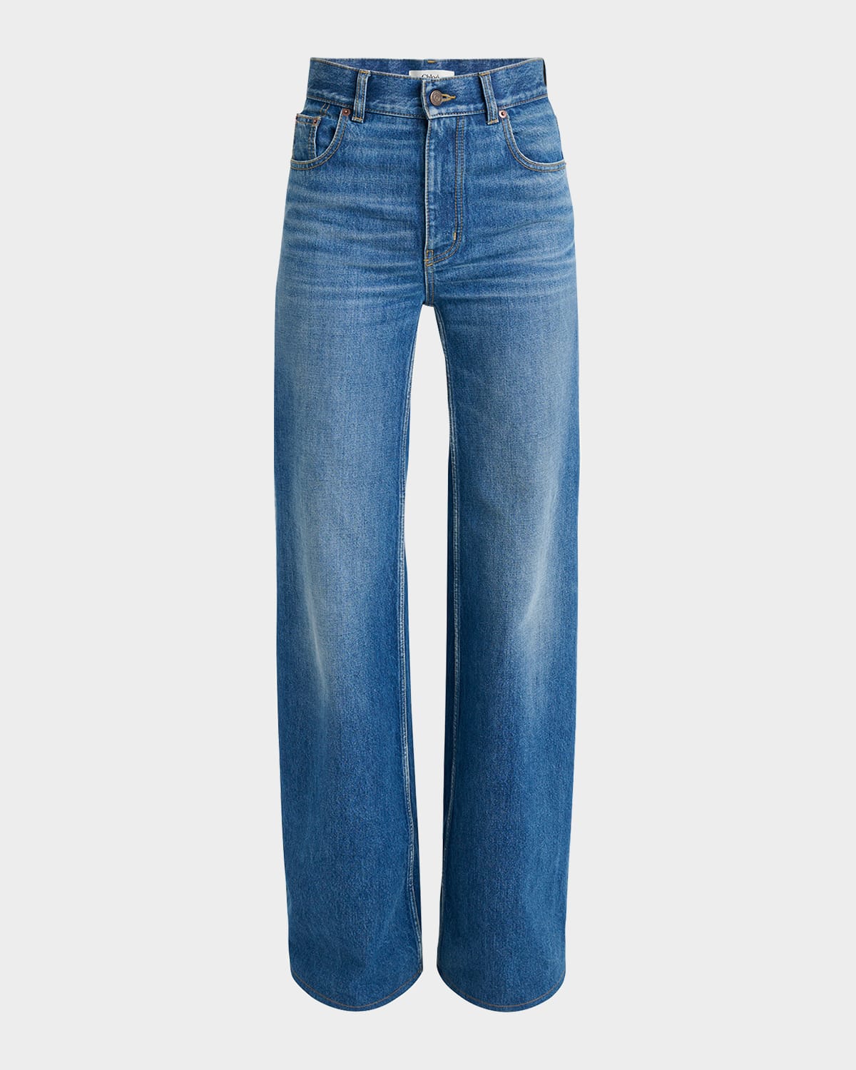 Chloé Rigid Denim Wide-leg Pants In Blue