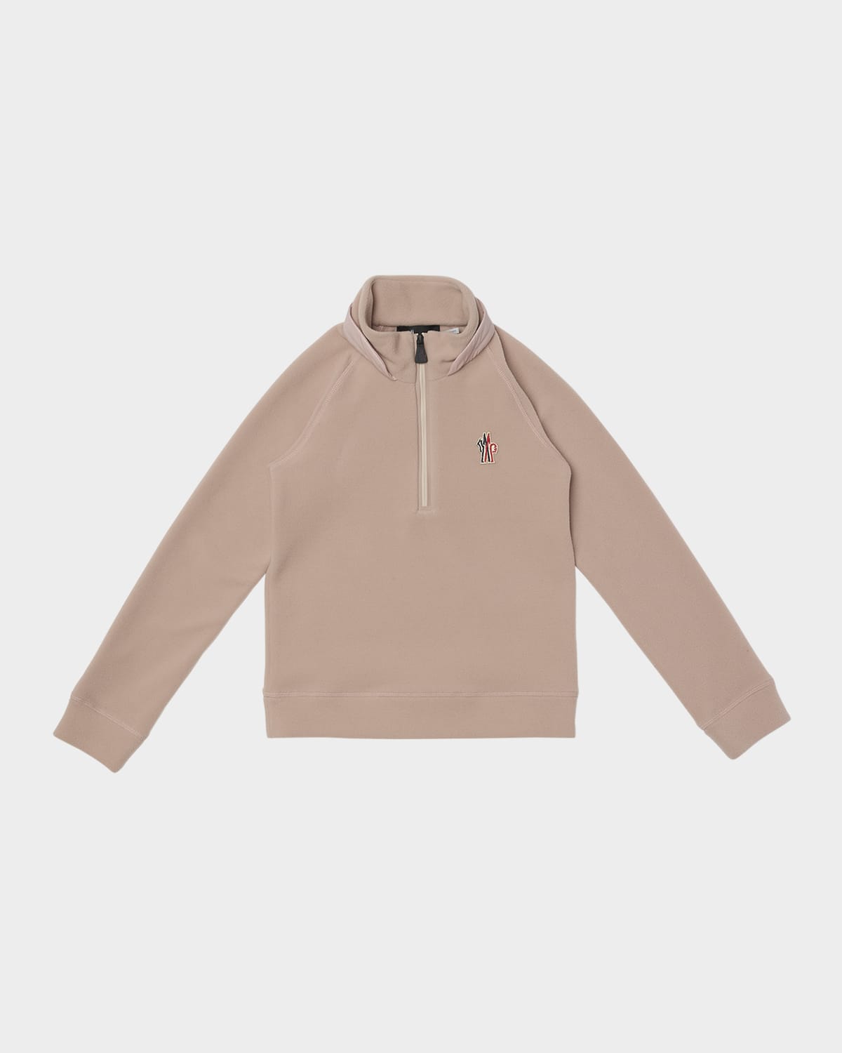 Moncler Girl's Logo-patch Sweatshirt In Brown