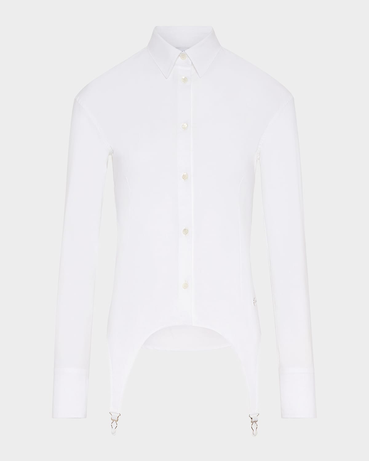 Jean Paul Gaultier Suspender-embellished Shirt In White