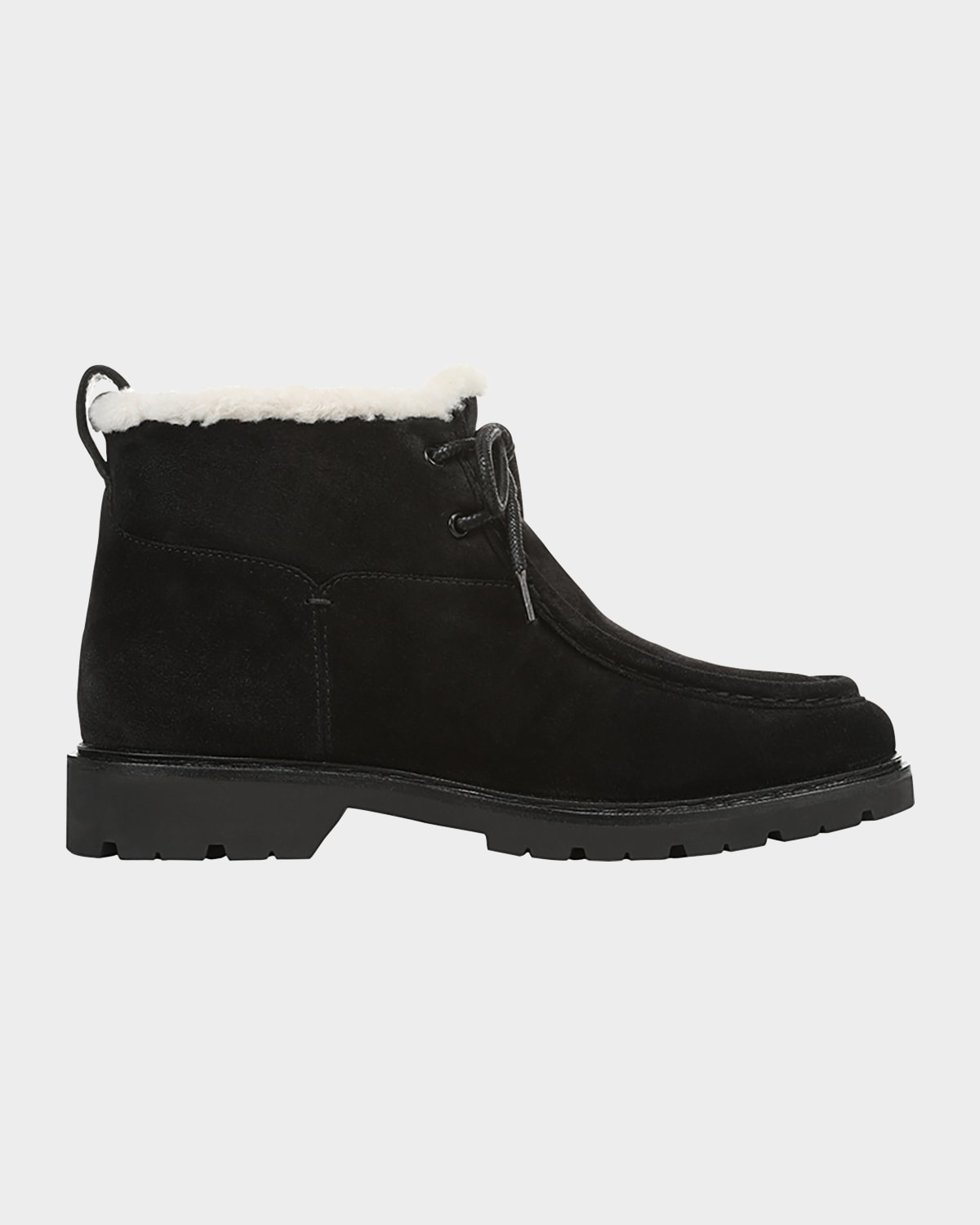 Vince Sierra Suede Lug-sole Ankle Boots In Black