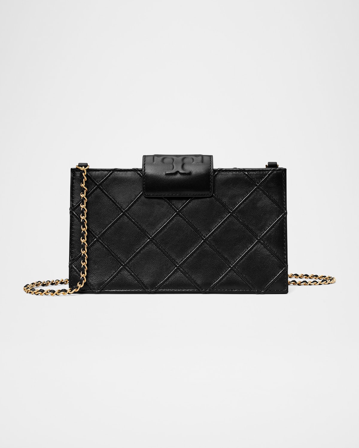 Tory Burch Mini Fleming Soft Quilted Leather Wallet On A Chain
