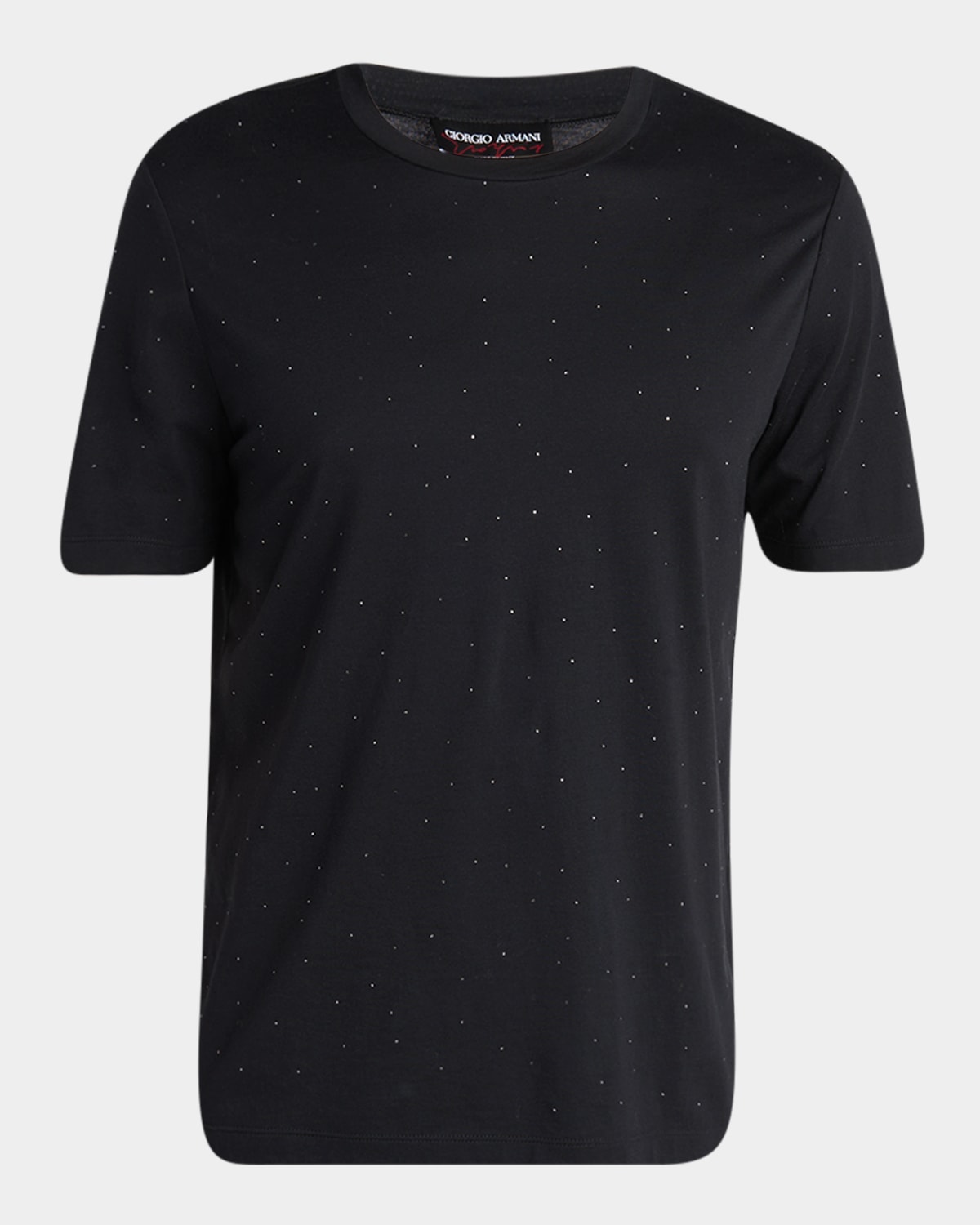 Giorgio Armani Men's Crystal Studded Pima Cotton Crewneck T-Shirt