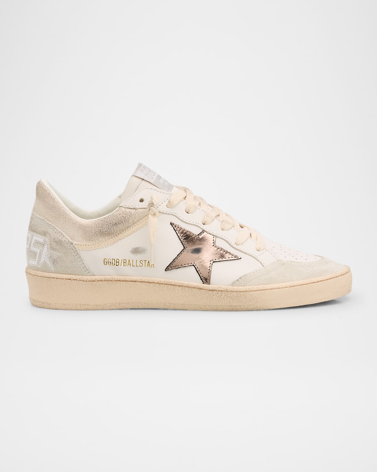 Golden Goose Ball Star Mixed Leather Low-top Sneakers In Multi