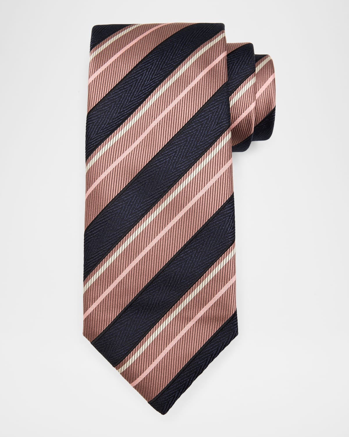 Brioni Men's Silk And Cotton Regimental Stripe Tie In Multi