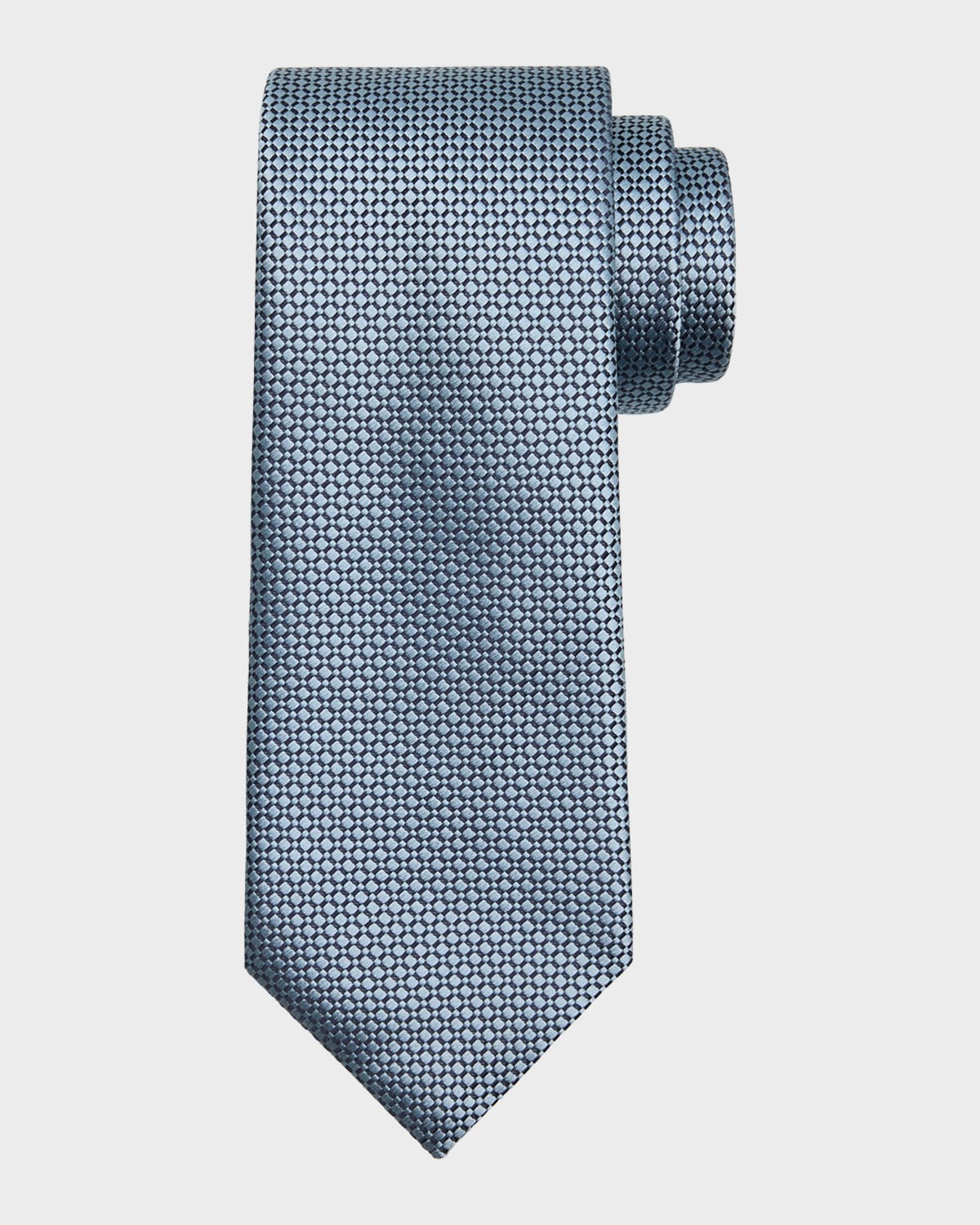 Brioni Men's Tonal Oval Jacquard Silk Tie In Blue