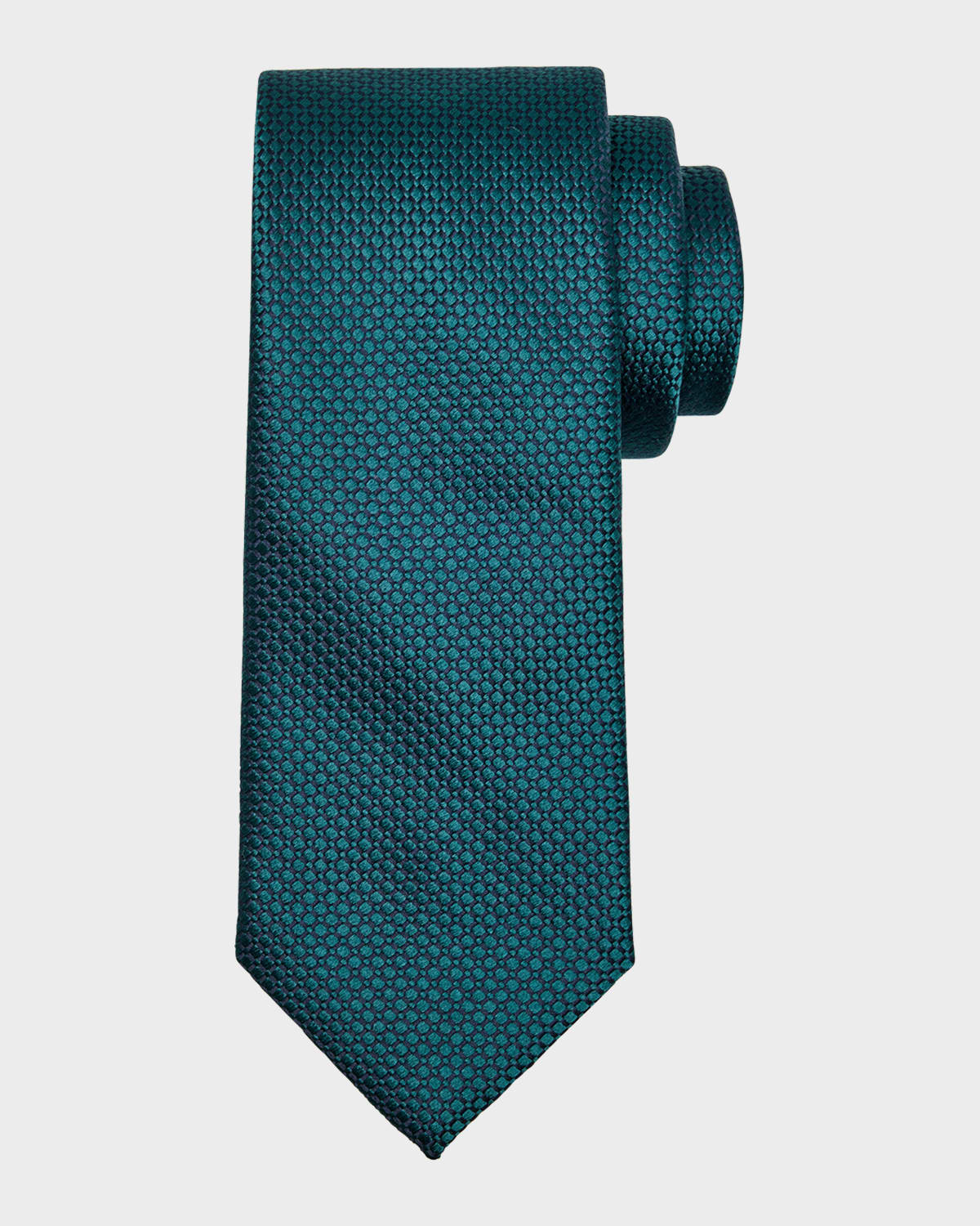 Brioni Men's Tonal Oval Jacquard Silk Tie In Green