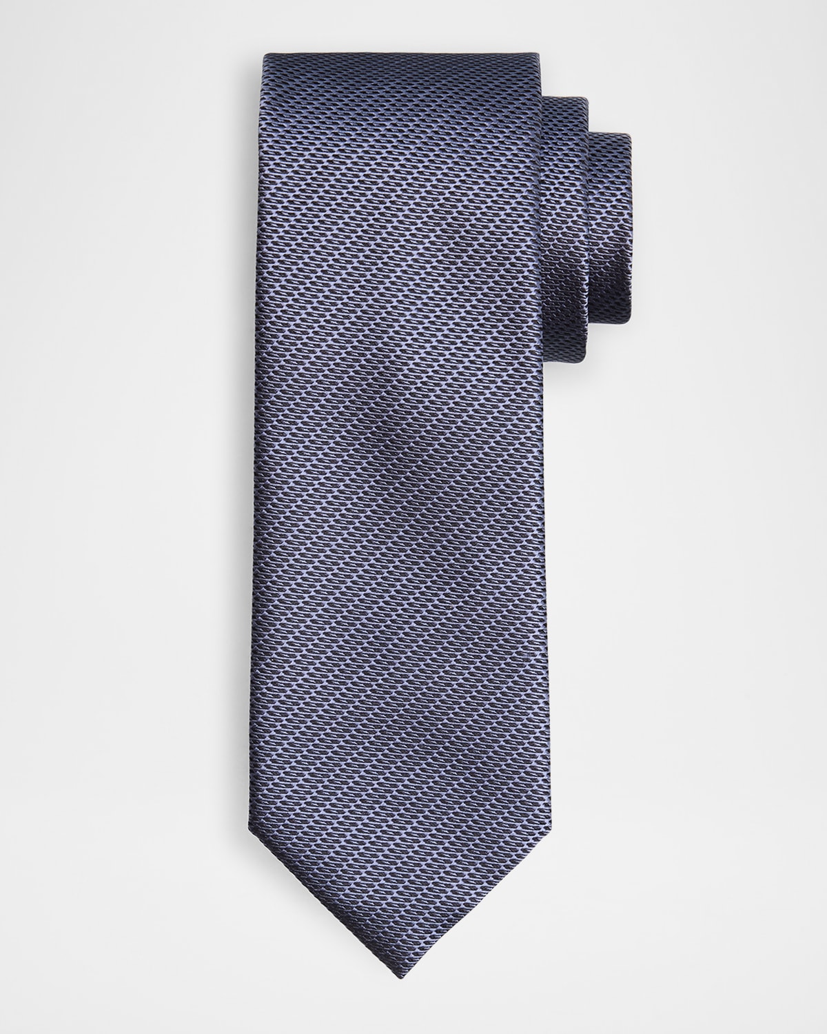 Brioni Men's Micro-textured Jacquard Silk Tie In Gray