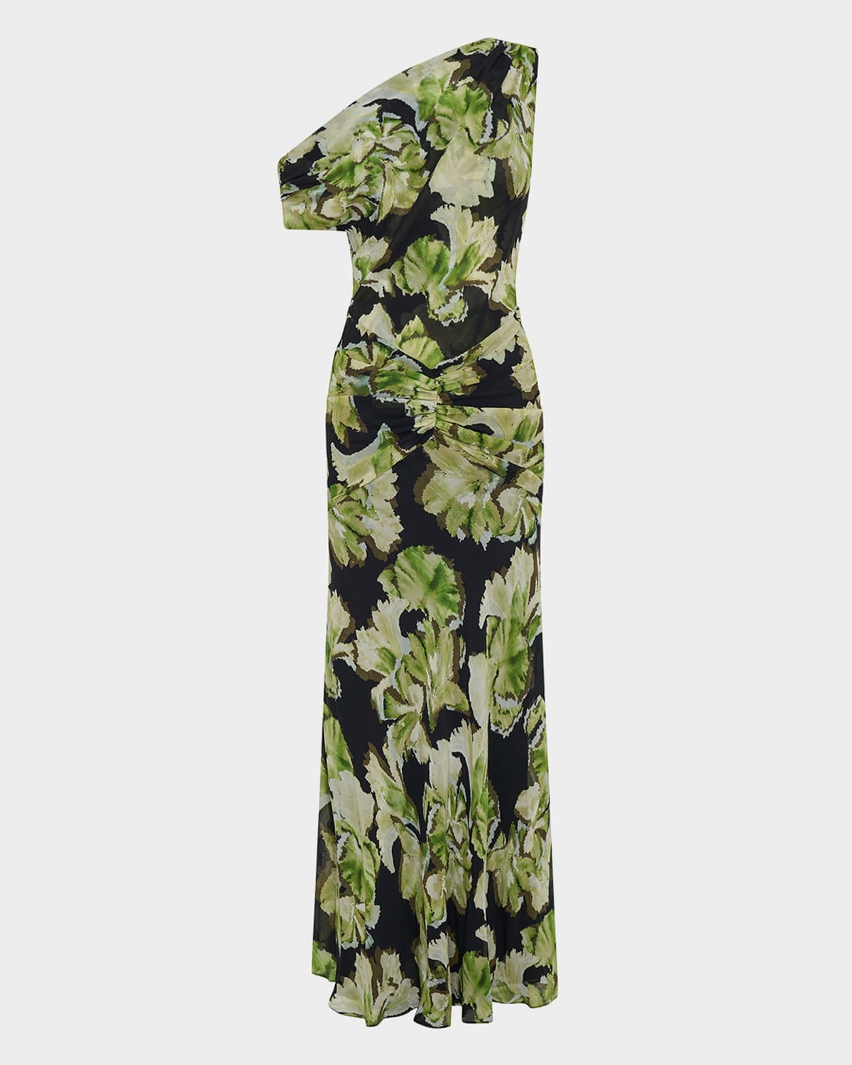 Nicholas Elza Gathered One-shoulder Maxi Dress In Multi