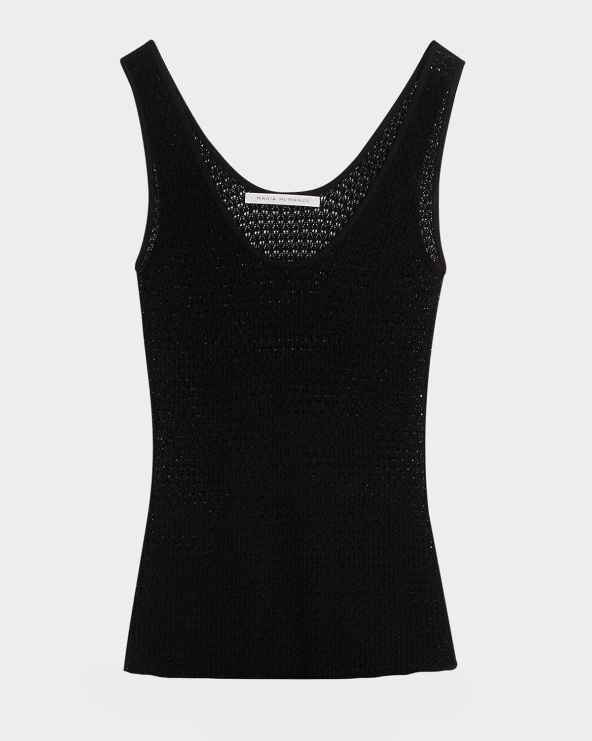 Maria Mcmanus Scoop-neck Lace Knit Bodysuit In Black