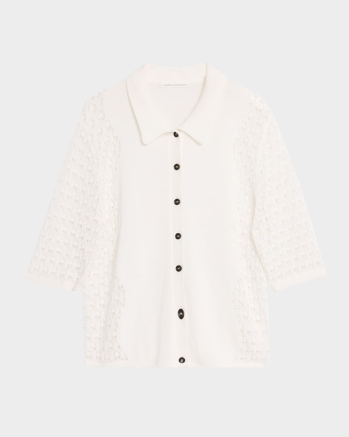Lace Knit Polo Cardigan