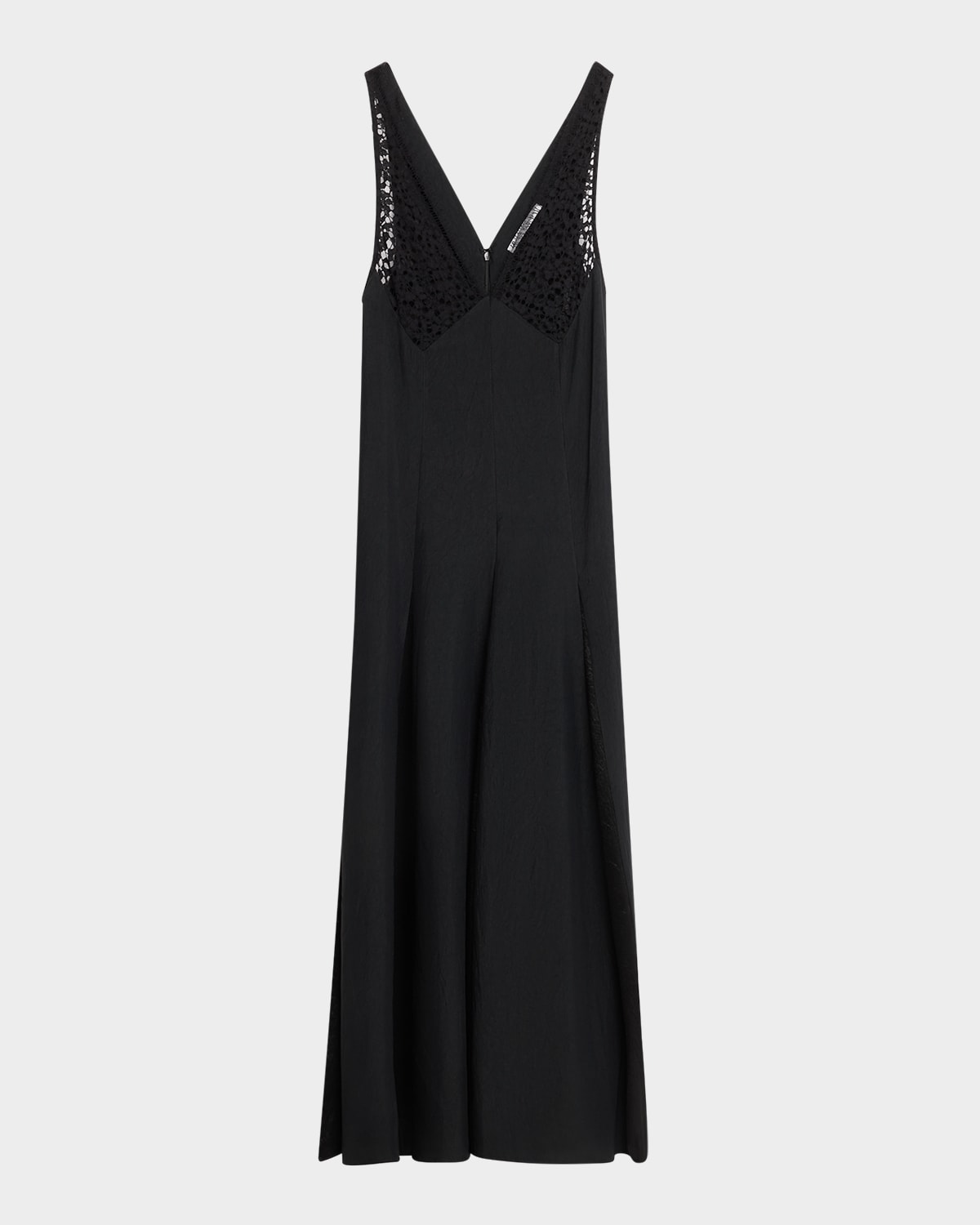 V-Neck Lace But Midi Dress