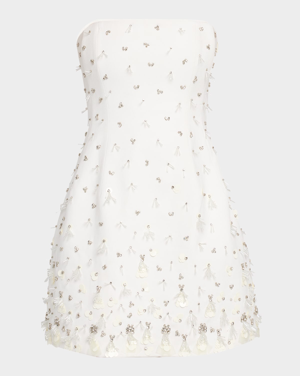 Simkhai Yasmin Strapless Embellished Bustier Mini Dress In White