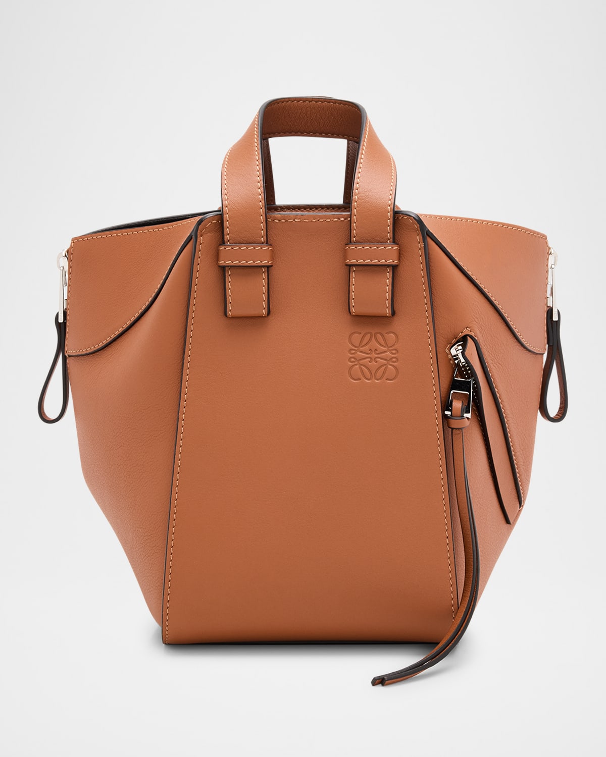 Loewe Hammock Compact Top-handle Bag In Leather In Brown