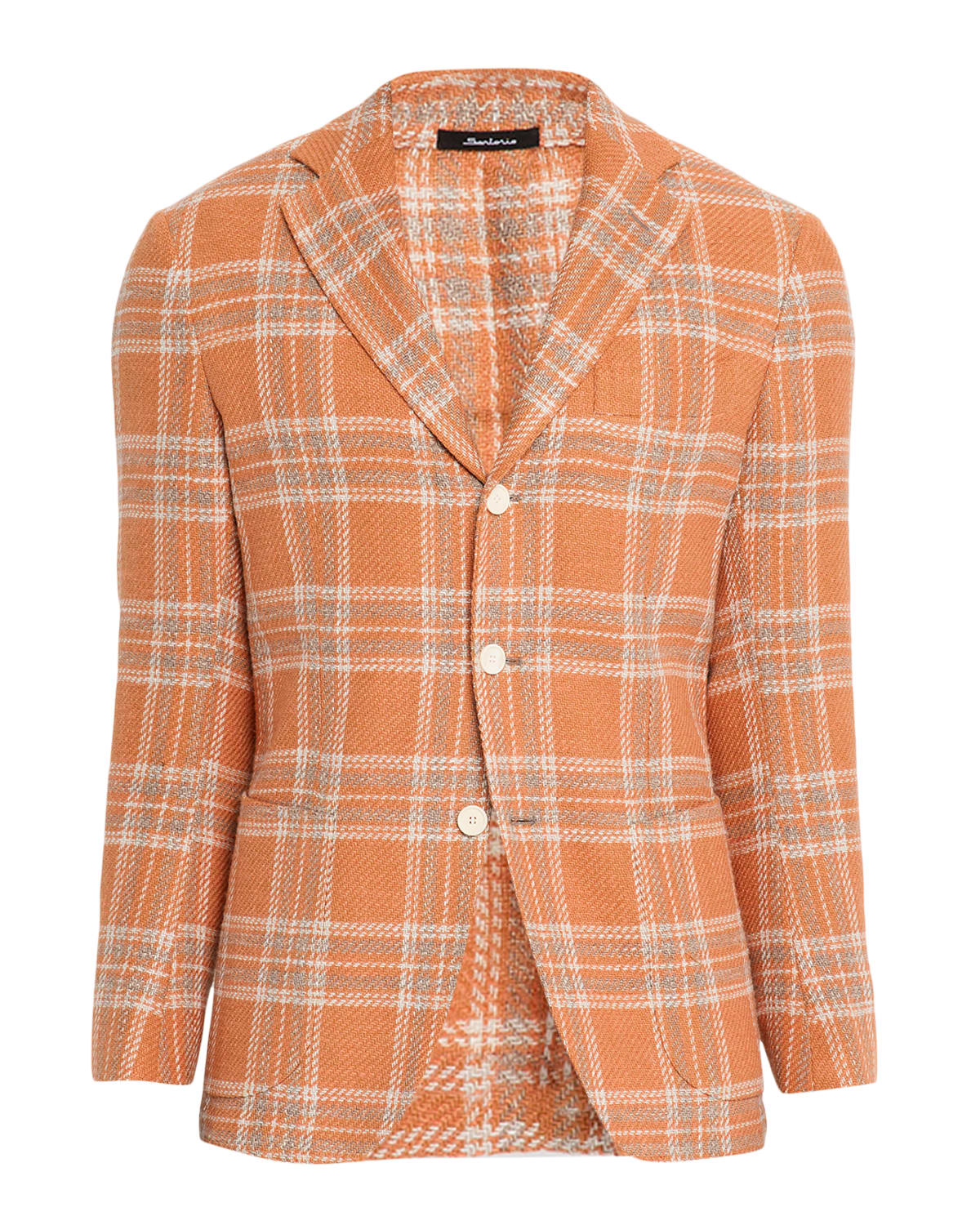 Sartorio Men 's Wool and Silk Large Plaid Sport Coat