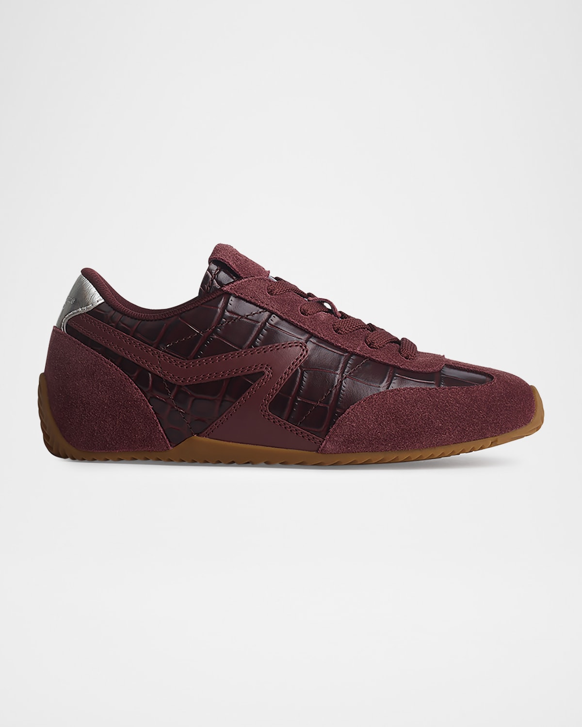 Rag & Bone Retro Runner Slim Croc-embossed Leather Sneakers