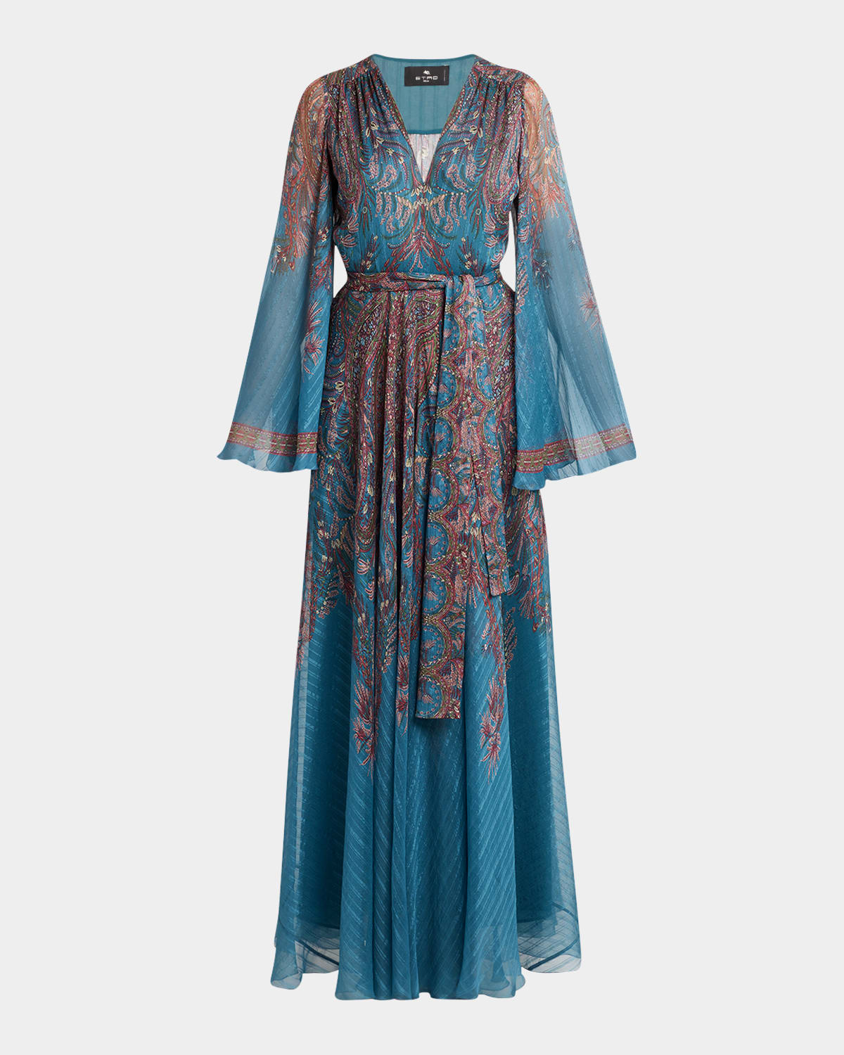 Etro Floral Paisley Silk Boho Gown