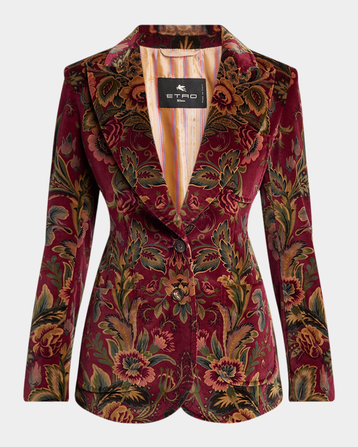 Etro Floral Velvet Single-breasted Jacket