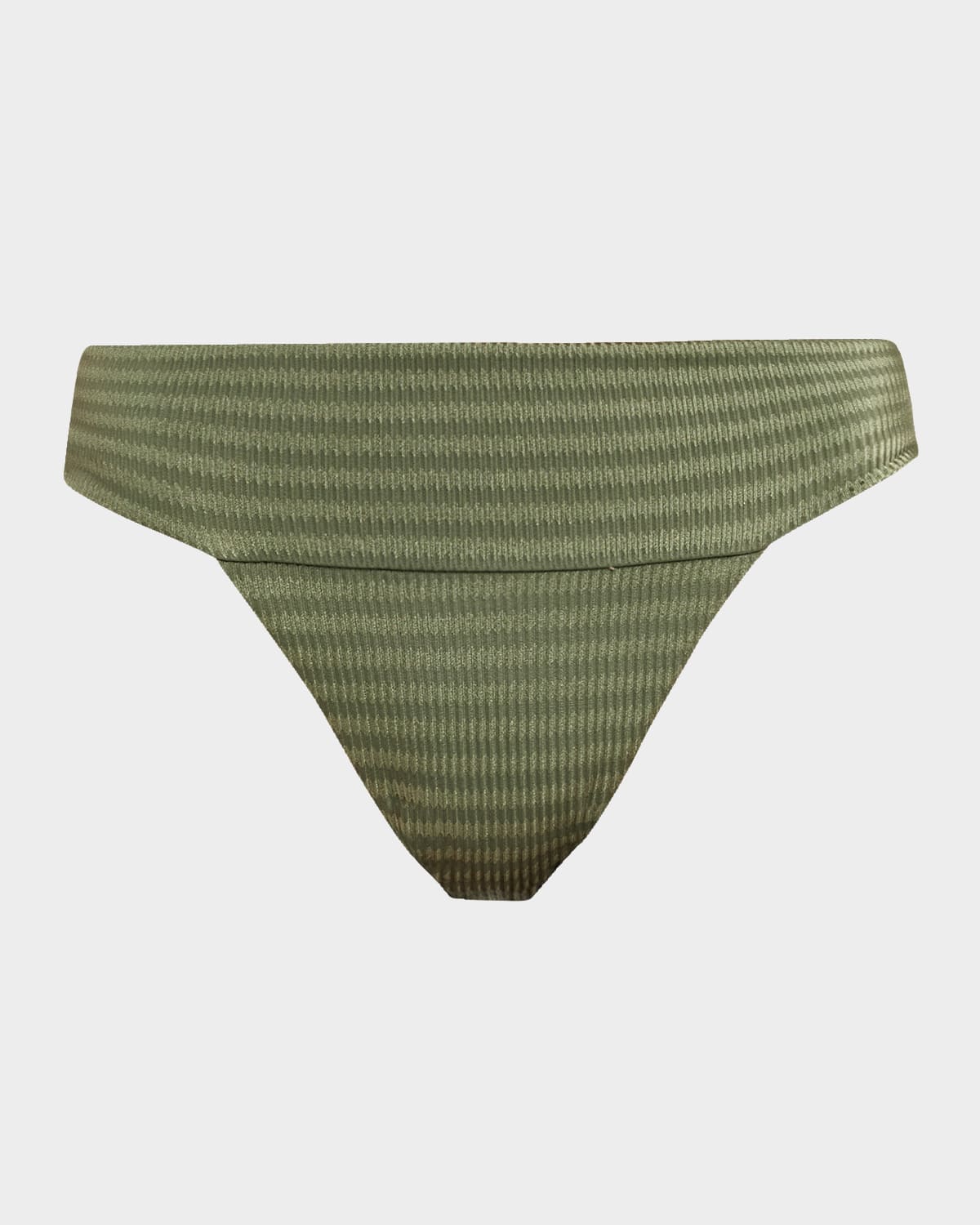 Striped Banded High-Waist Bikini Bottoms