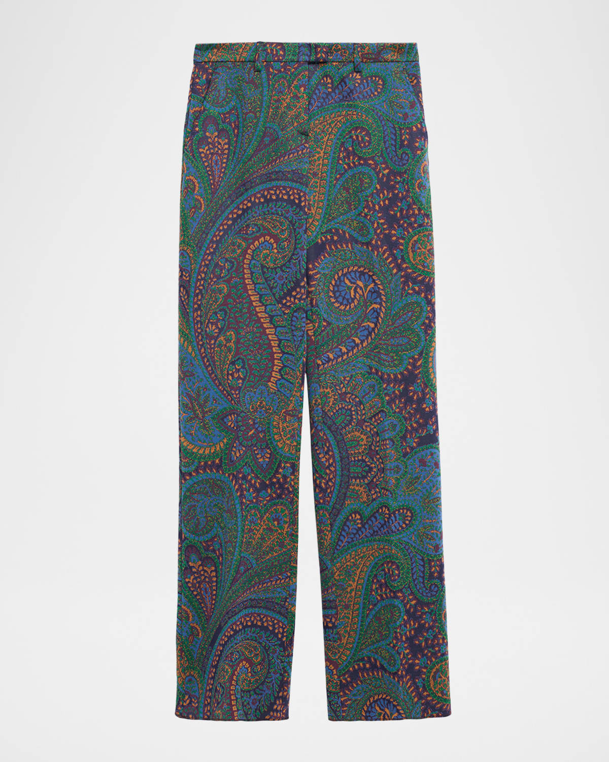 Etro Paisley Green Knit Jacquard Pant
