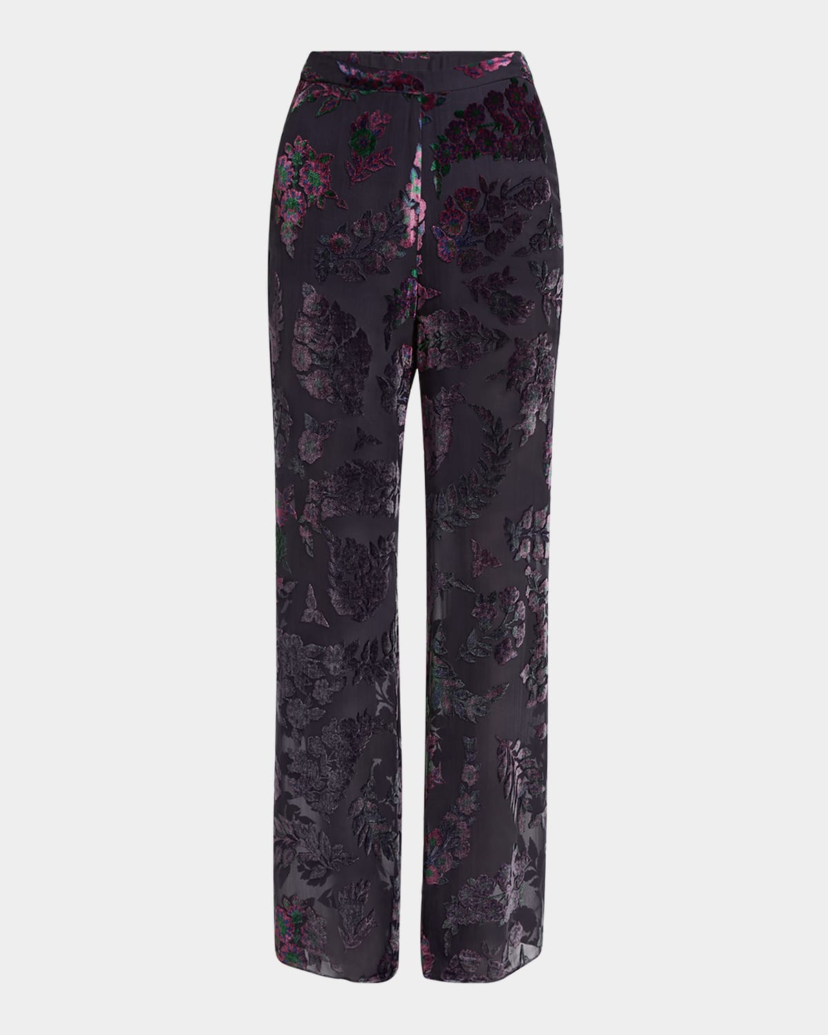 Etro Devore Sheer Wide-leg Trousers In Purple