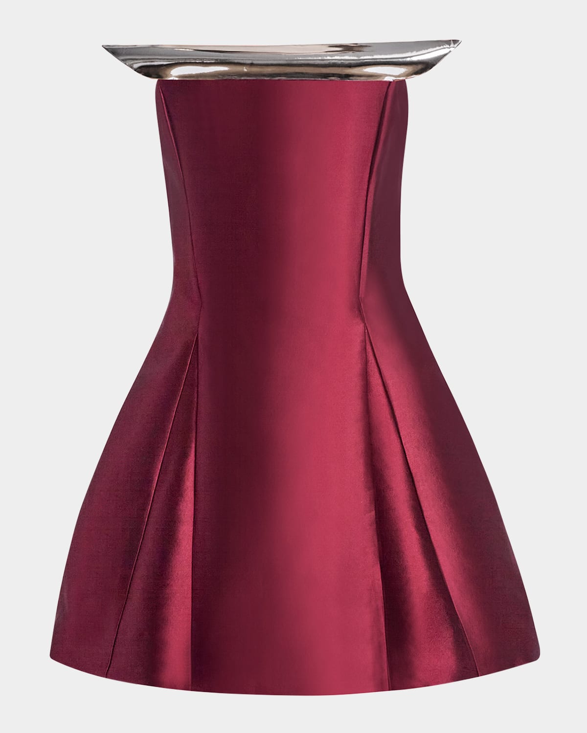 Kate Barton Two Tone Sculpted Mini Dress In Burgundy