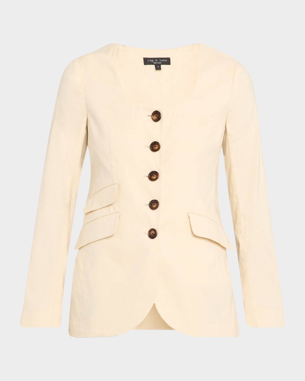 Rag & Bone Roslyn Linen Blazer In Neutral