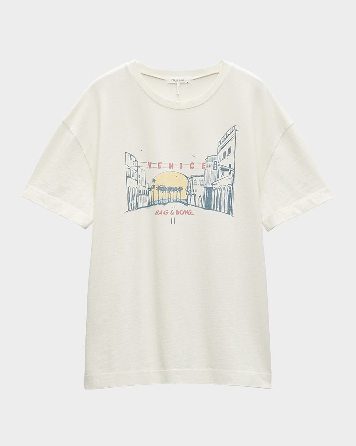 Rag & Bone Venice Crewneck Boyfriend Tee In White