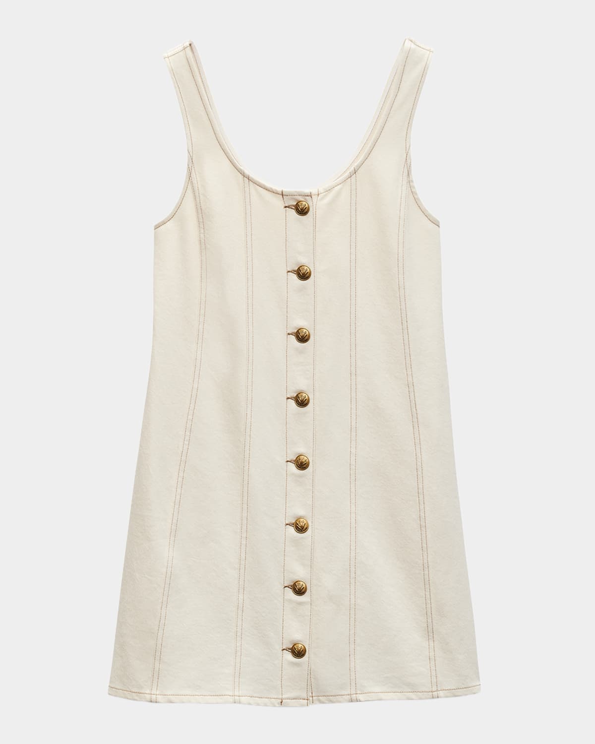 Rag & Bone Featherweight Laney Button-front Mini Dress In Neutral