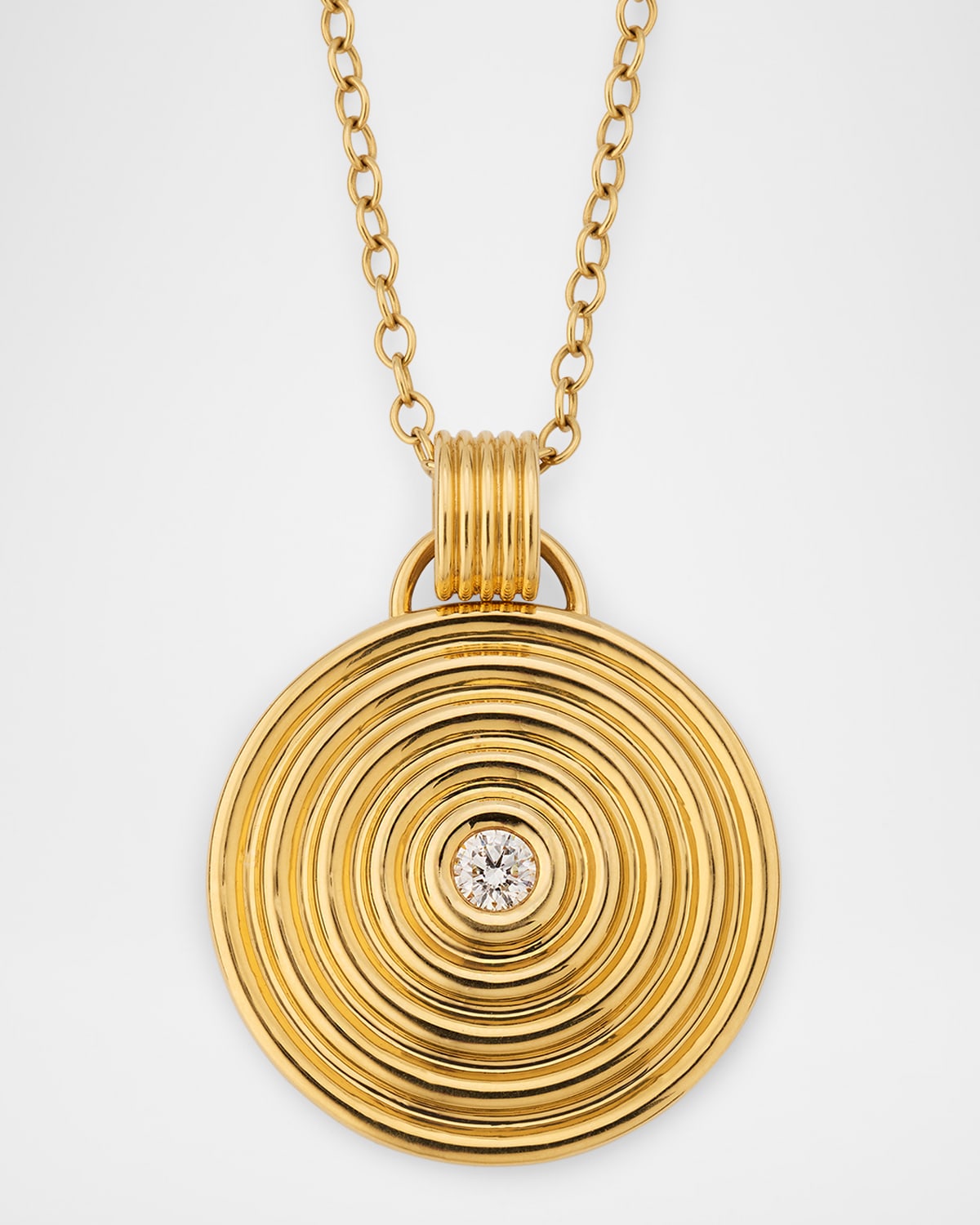 Universum Pave Medallion Necklace, 35mm