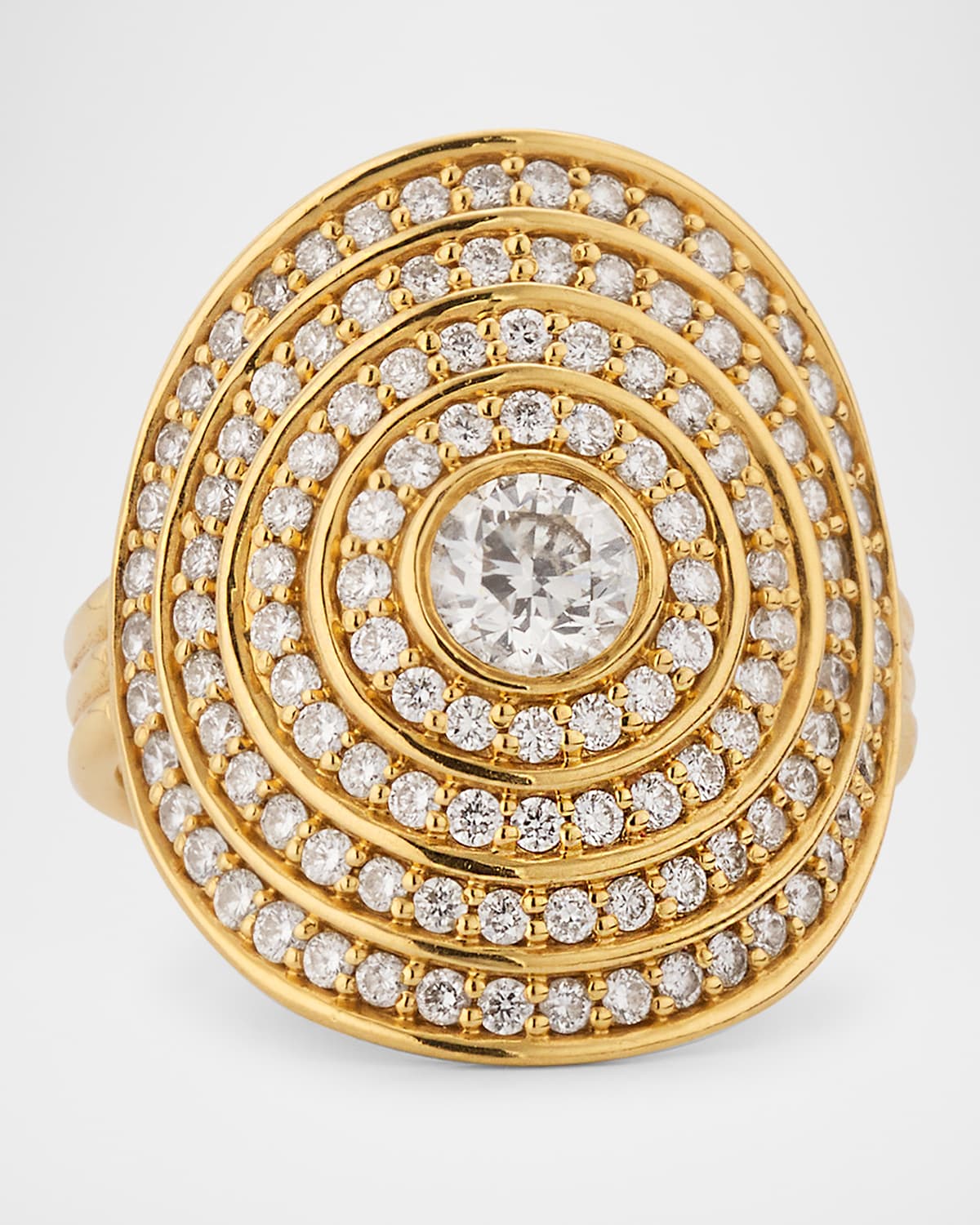 Universum Pave Ring with Diamond Center
